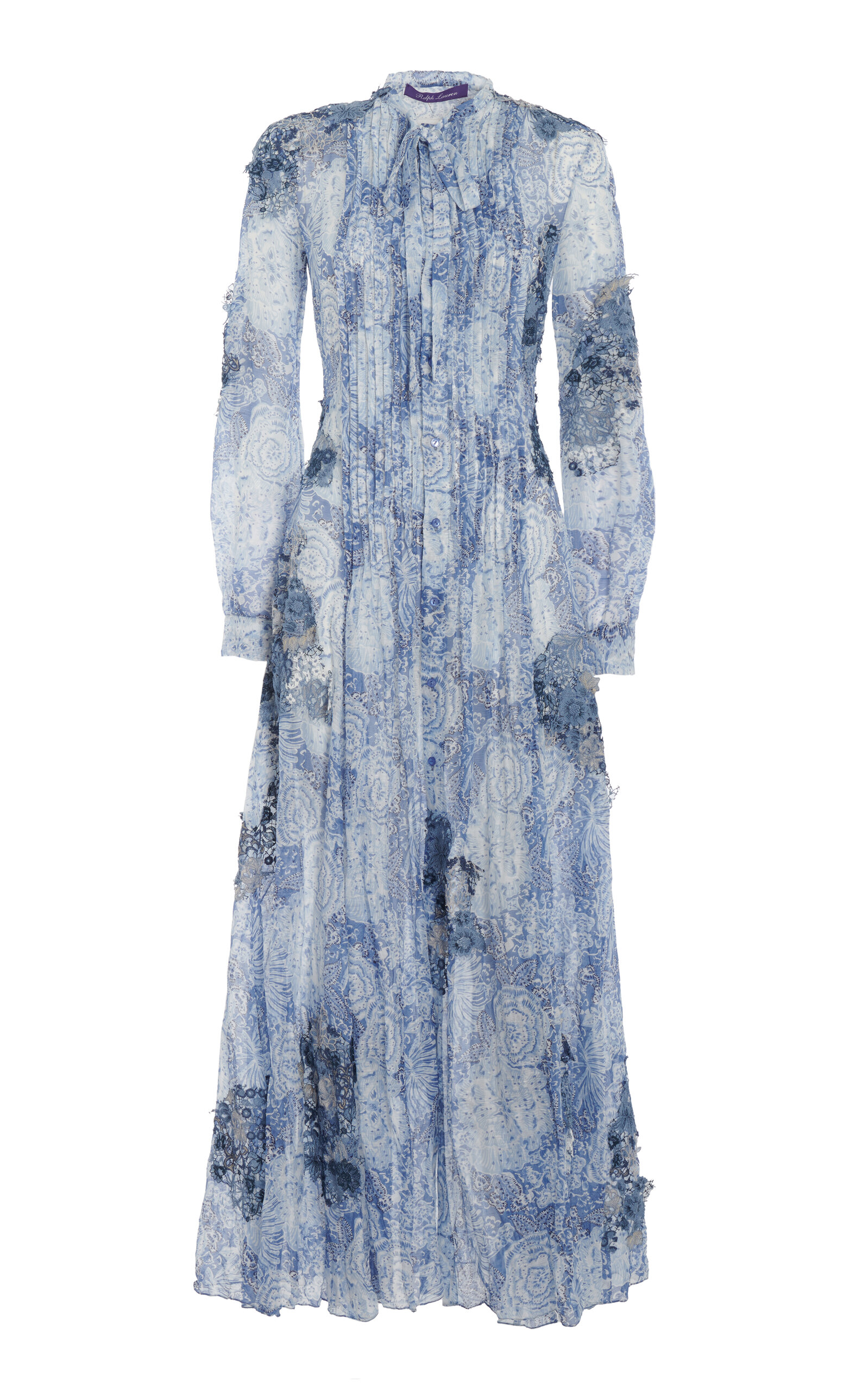Ralph Lauren Hannes Printed Gauze Maxi Dress - Blue