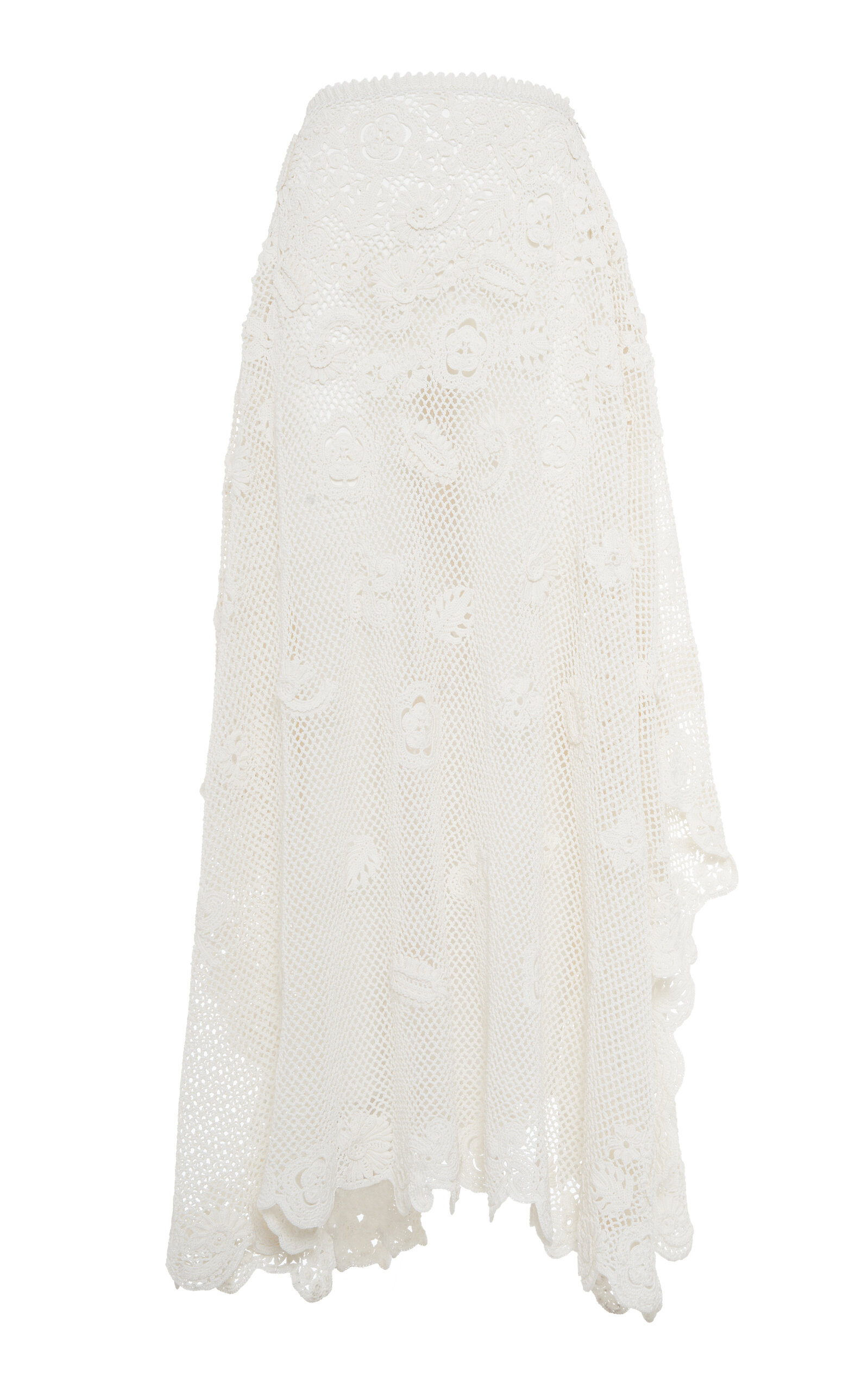 Ralph Lauren Crocheted Silk Maxi Skirt - Ivory