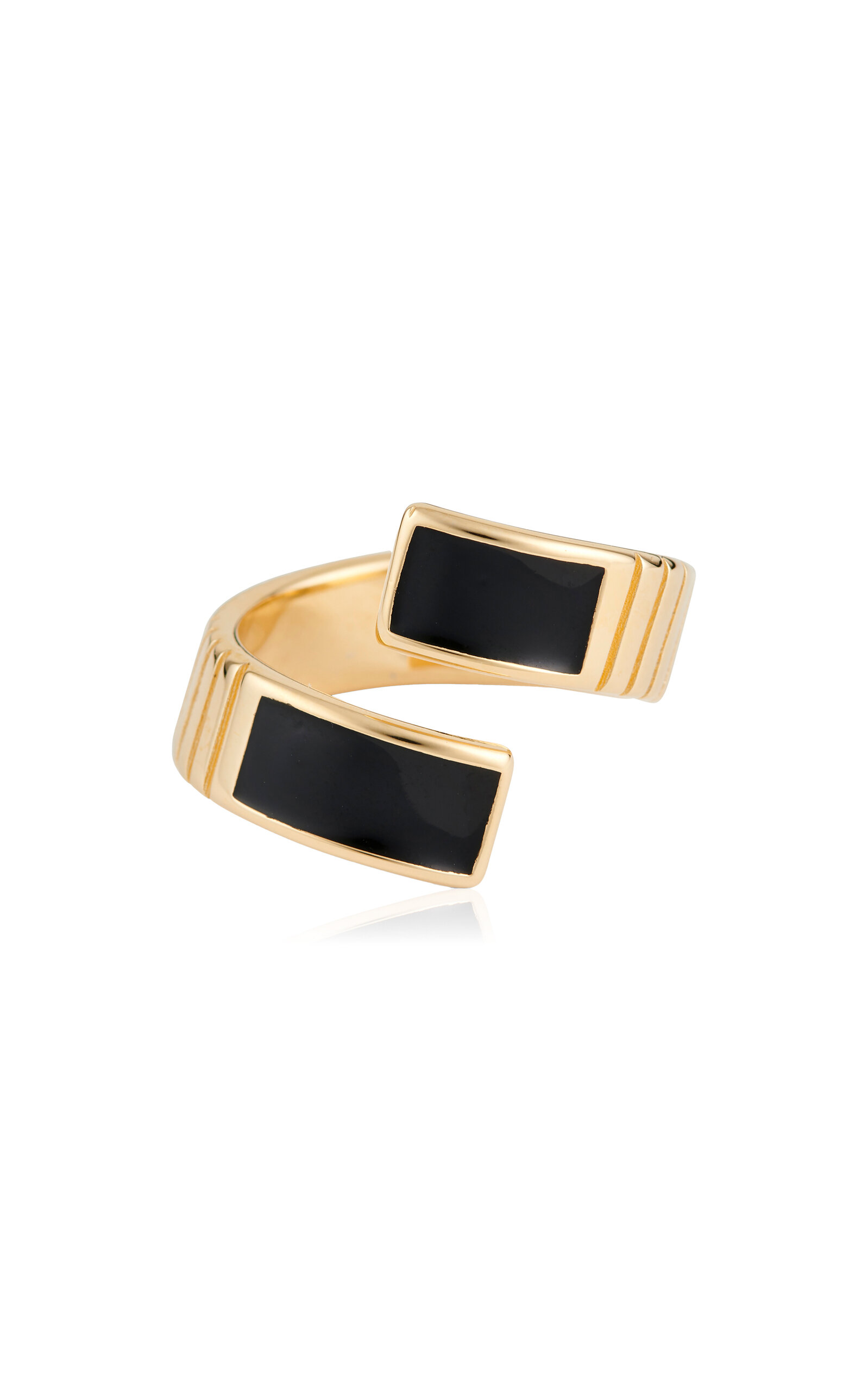 Ivi Gaia Gold-plated Enamel Twist Ring In Gold