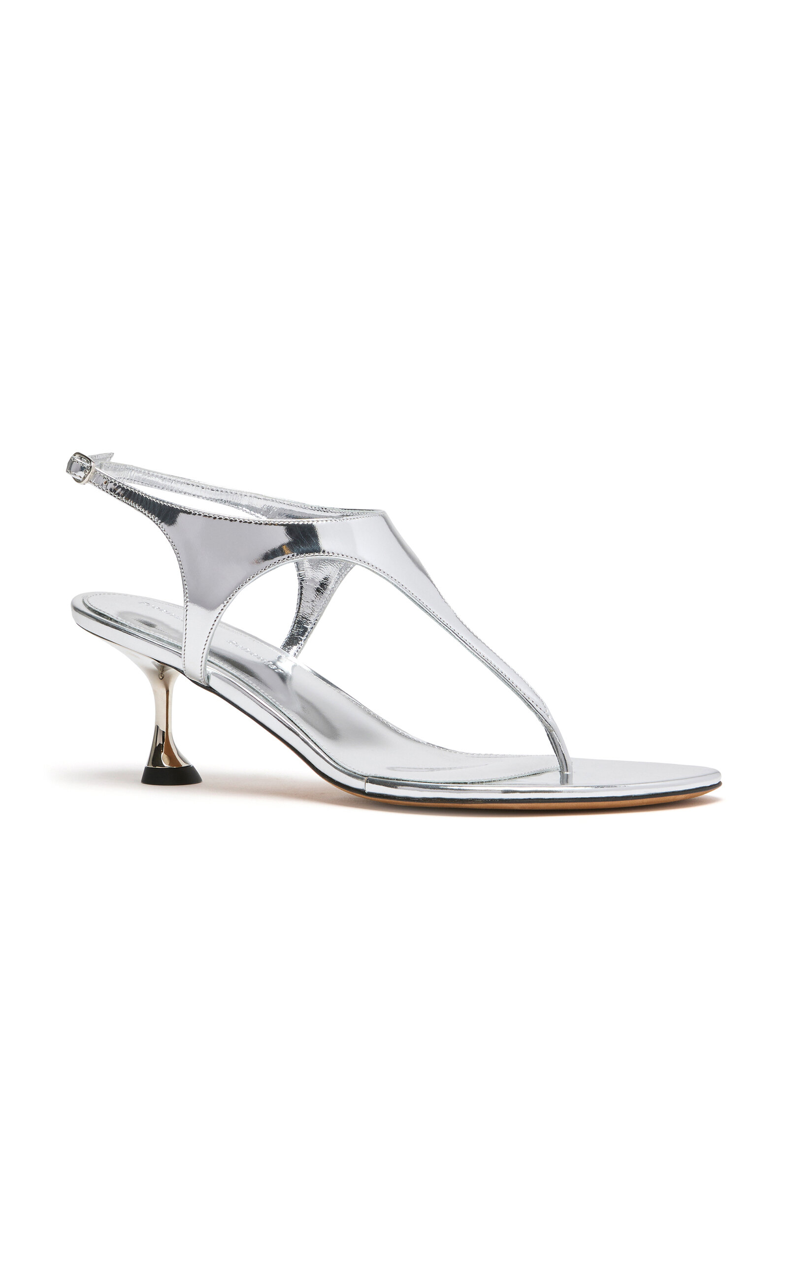 Proenza Schouler Tee Vegan Leather Thong Sandals - Silver - Women's Shoes