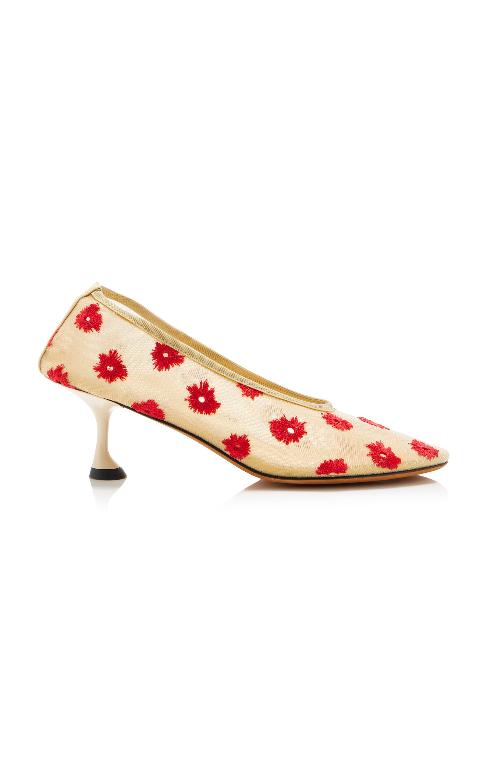 Proenza Schouler Tee Embroidered Stretch-Mesh Pumps - Men's Shoes