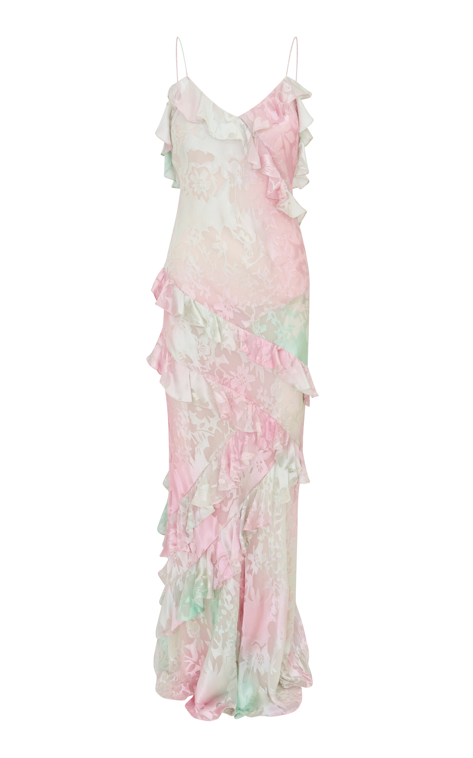 LOVESHACKFANCY RIALTO RUFFLED JACQUARD MAXI DRESS