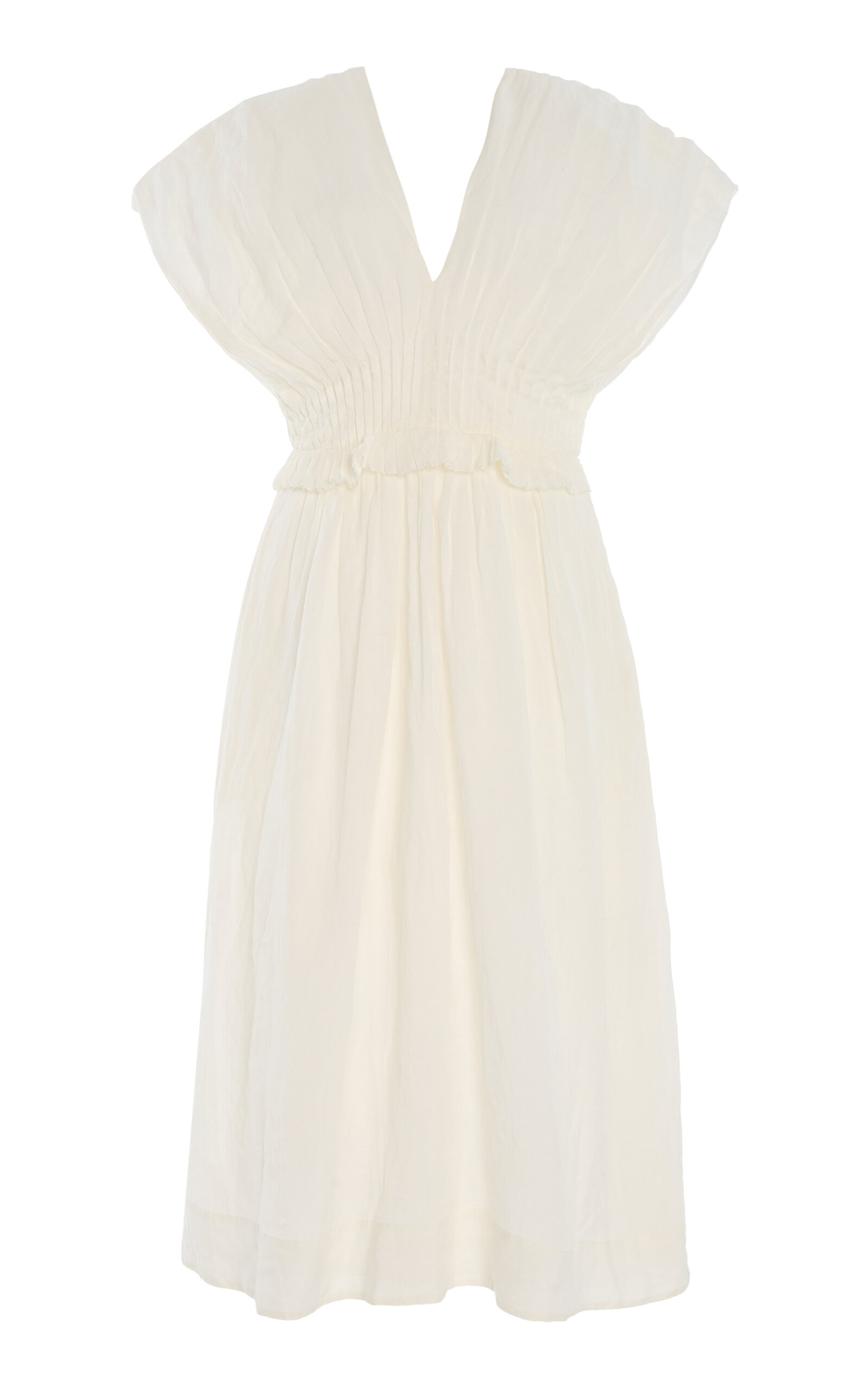 Sea Zora Pleated Voile Midi Dress - Ivory