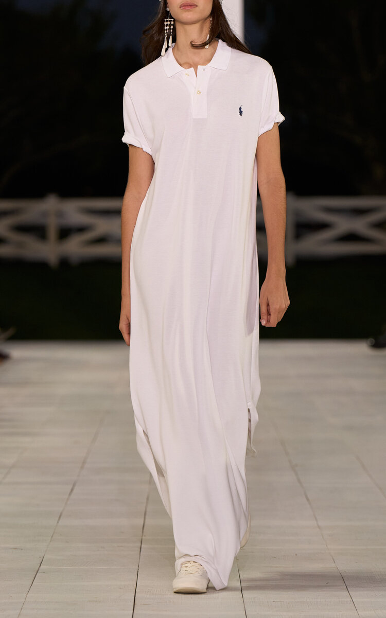 Polo Ralph Lauren Polo Pique Maxi Dress In White