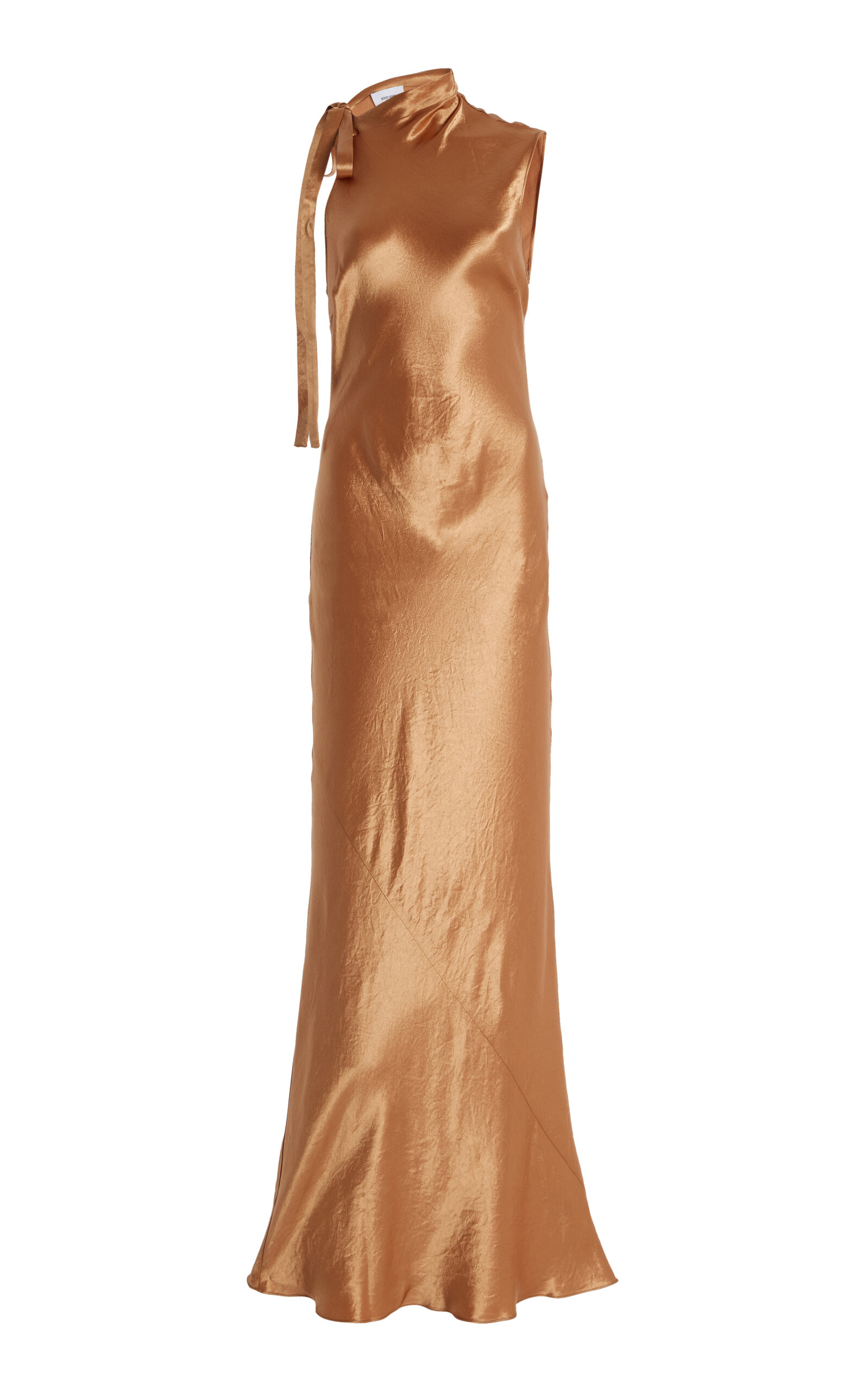 BONDI BORN Kobe Satin Maxi Dress - Gold - Women's Clothing