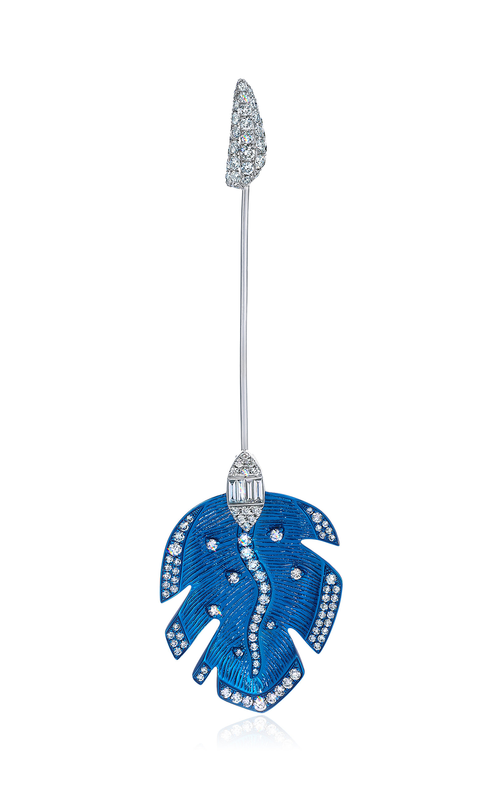 Graziela Amazonia 18K White Gold; Diamond; and Blue Rhodium Lapel Pin - Women's Clothing