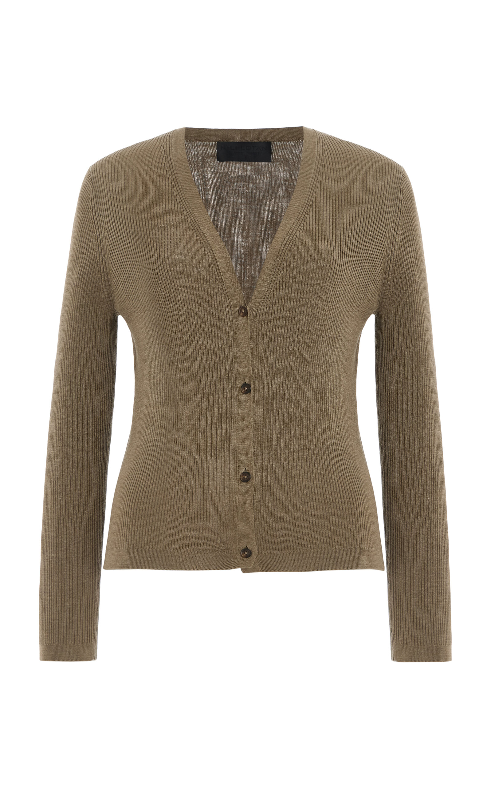 Nili Lotan Nari Silk Cardigan In Green