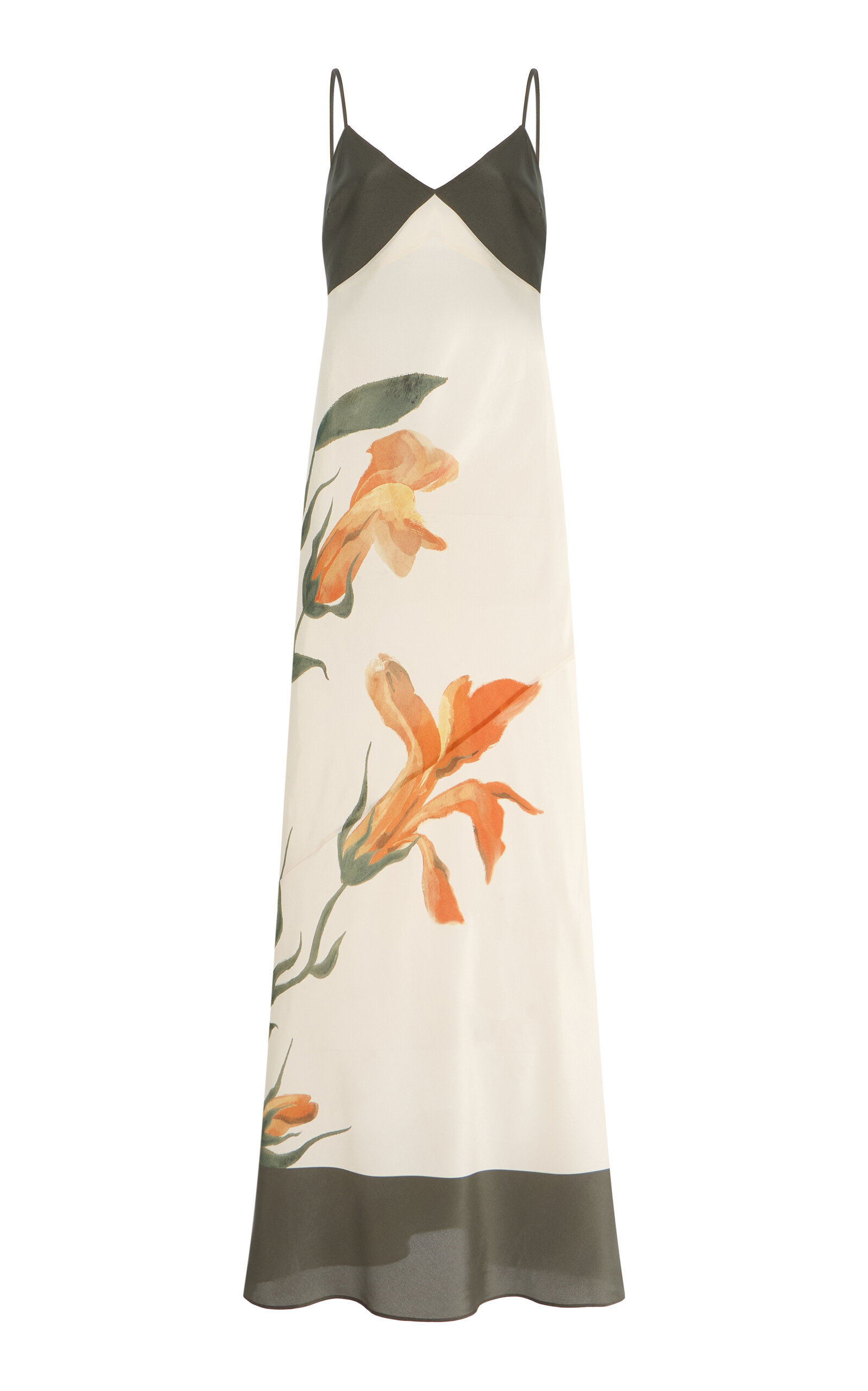 Sir Constance Floral Slip Dress In Green