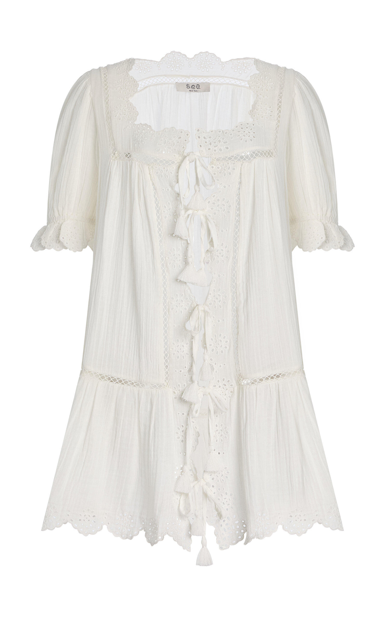 Sea Mae Eyelet Cotton Mini Coverup Dress