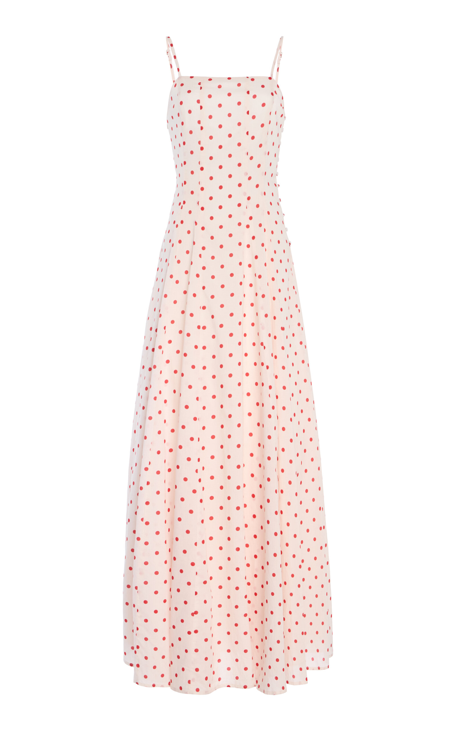 Posse Paloma Polka-Dot Cotton Maxi Dress - White - XL