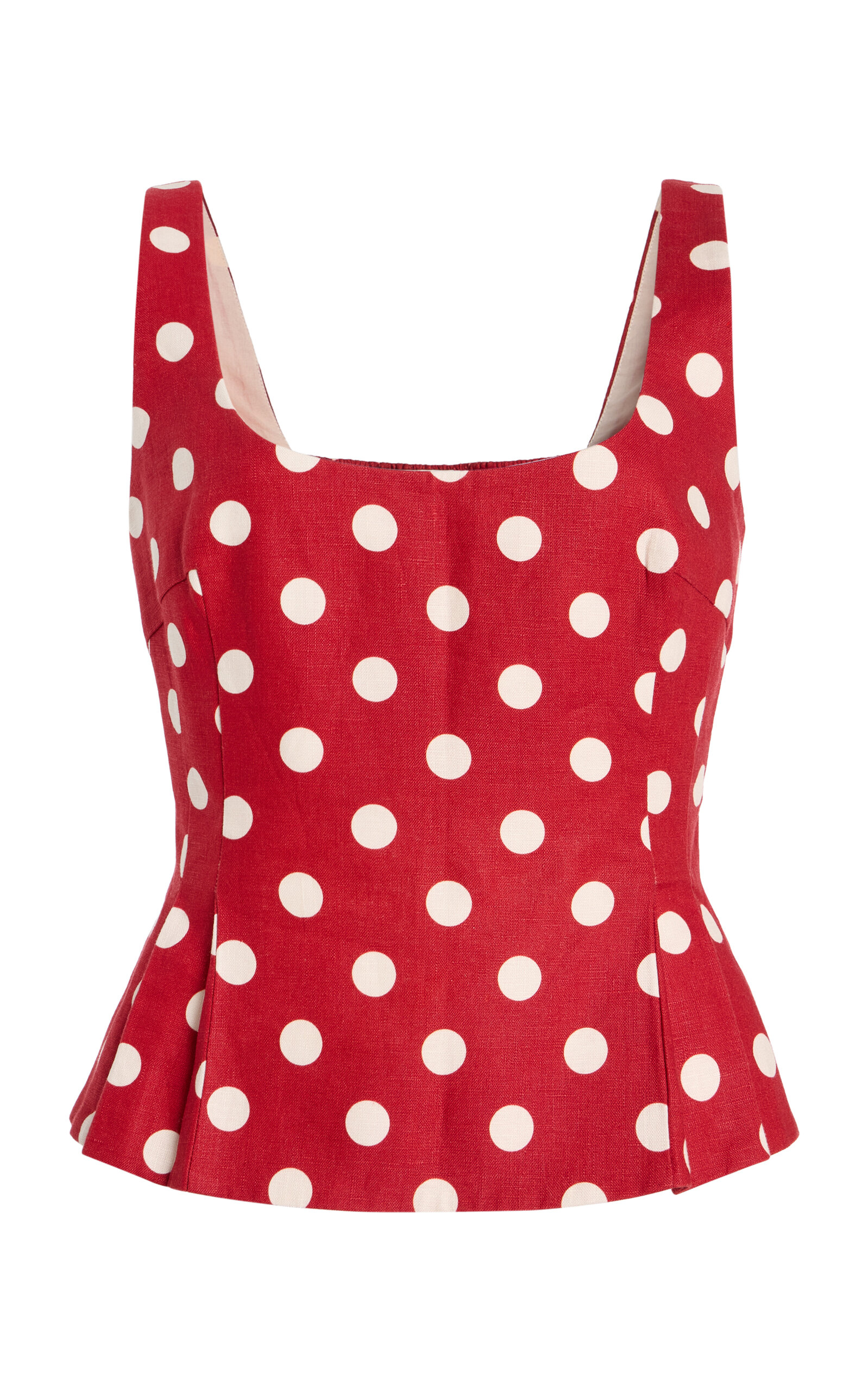 POSSE ROSALIE POLKA-DOT LINEN TOP