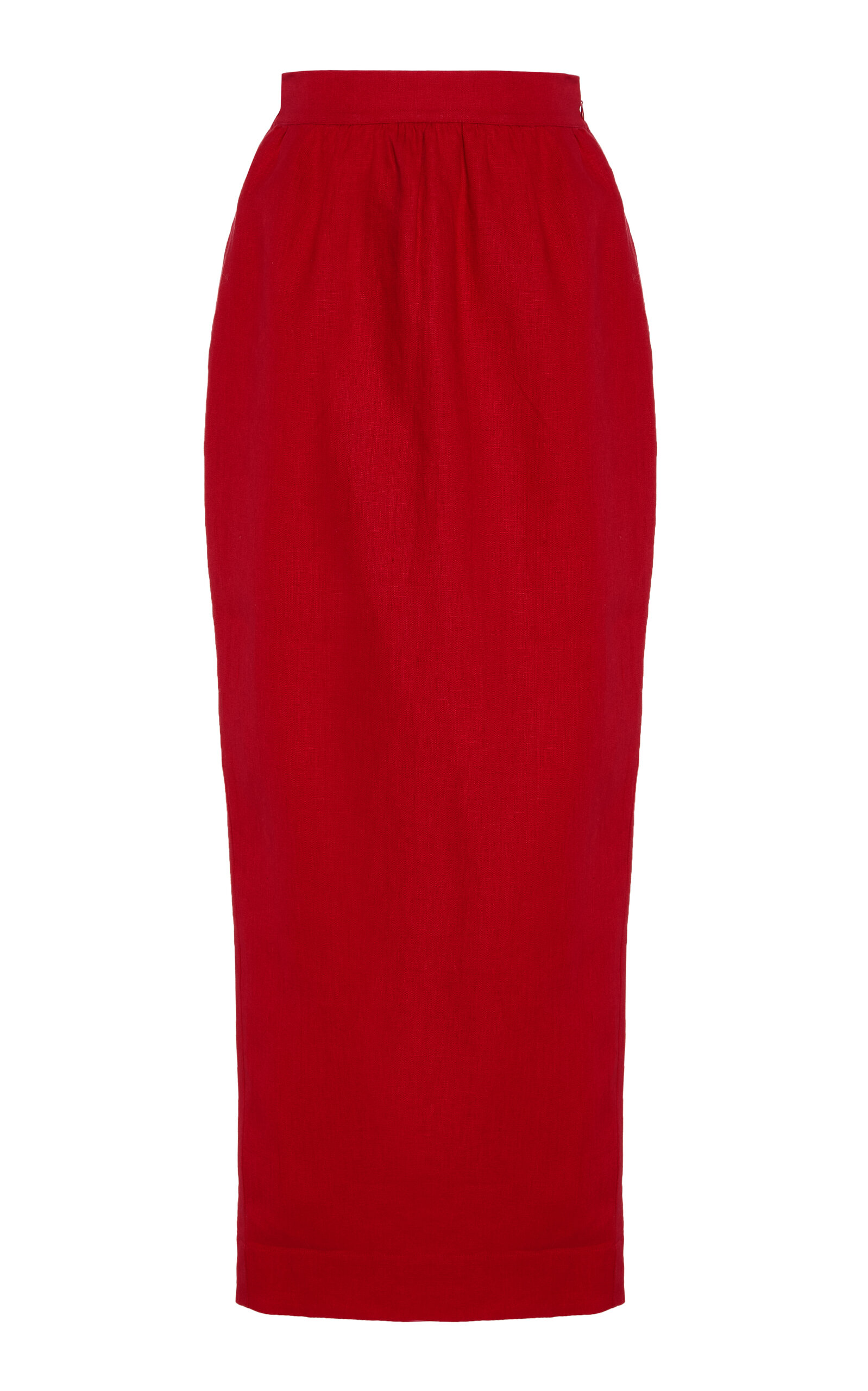 Posse Bonnie Linen Pencil Skirt - Red - XL