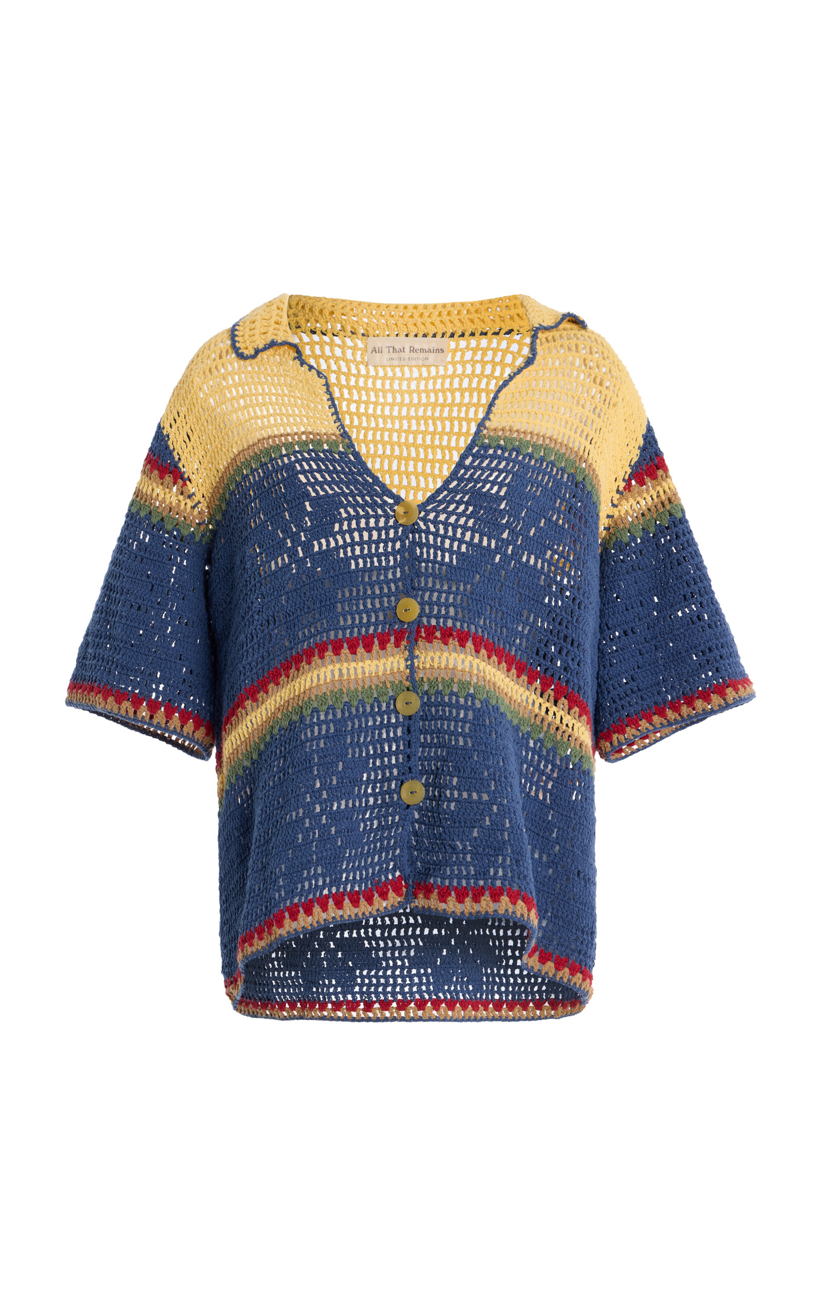 All That Remains Nova Crocheted Cotton Shirt - Blue