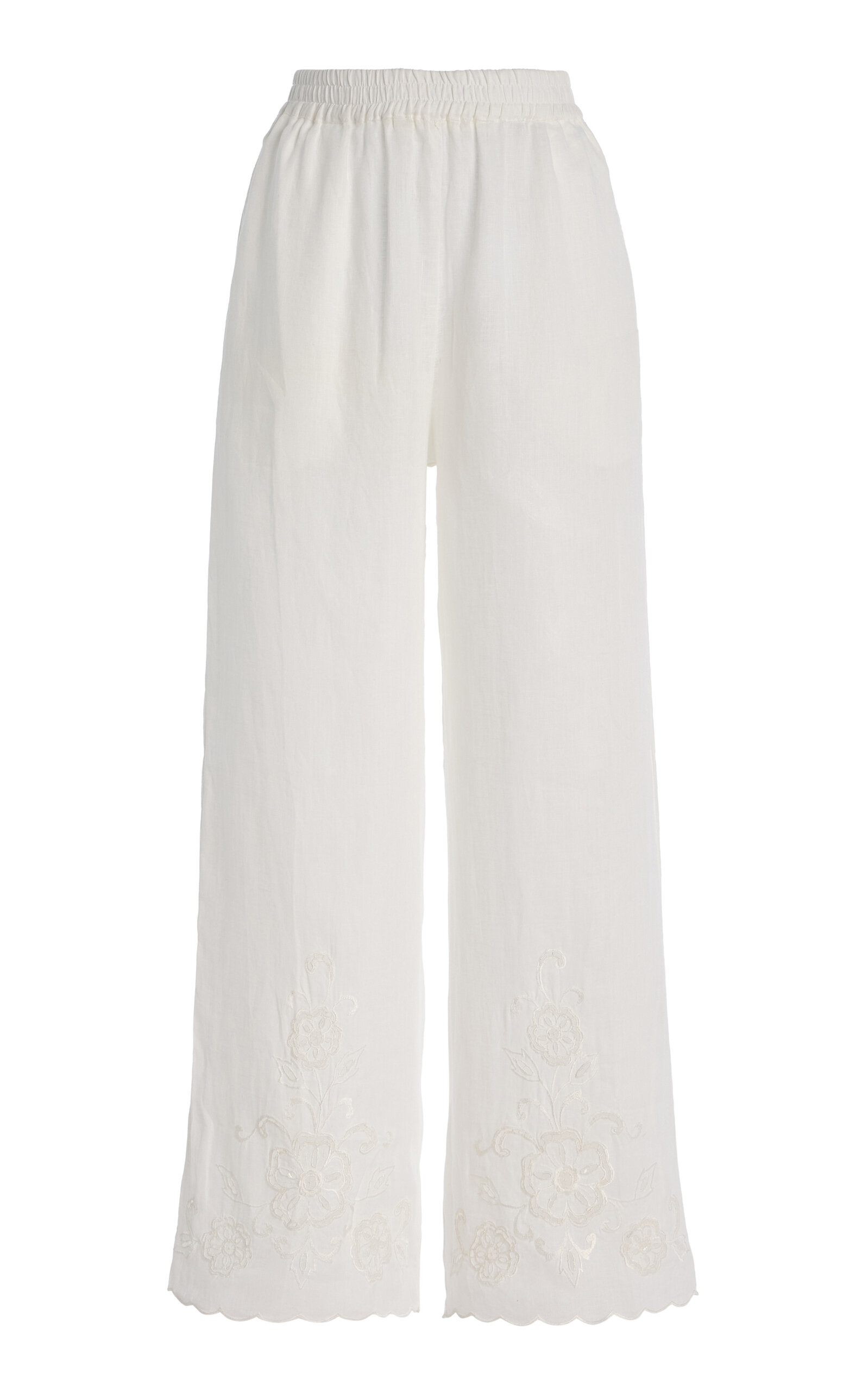 All That Remains Exclusive Eta Embroidered Cotton Pants - White