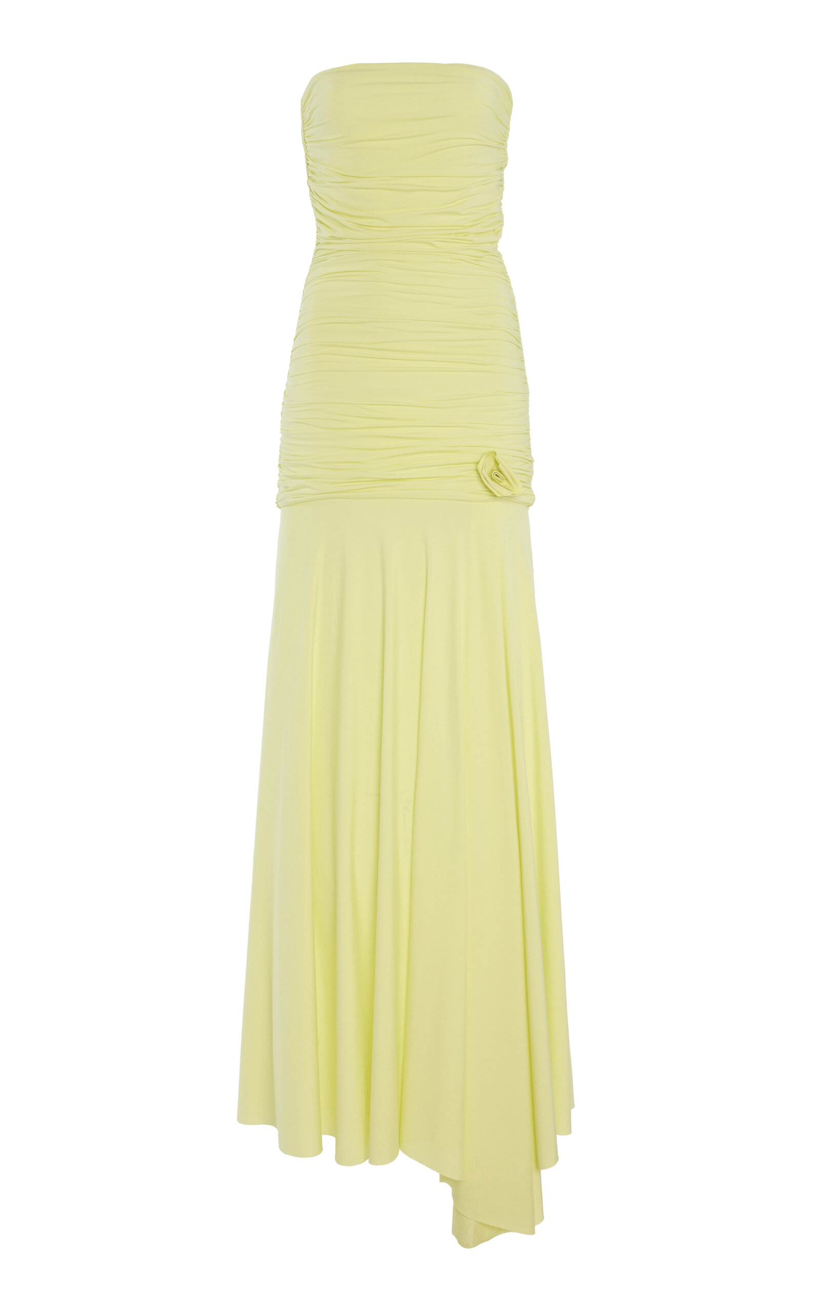 Maygel Coronel Exclusive Lemeitre Ruched Jersey Maxi Dress In Yellow