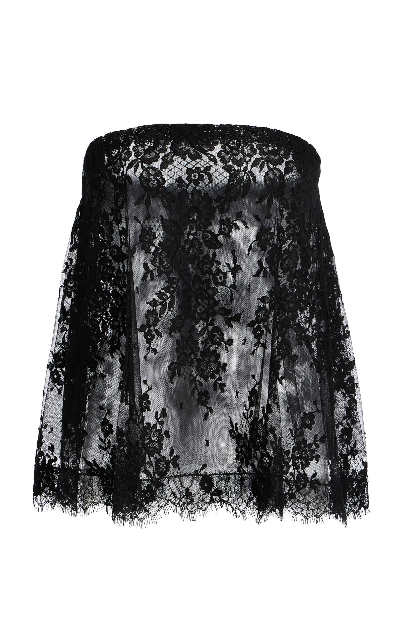 Semi-Sheer Cotton-Blend Lace Top