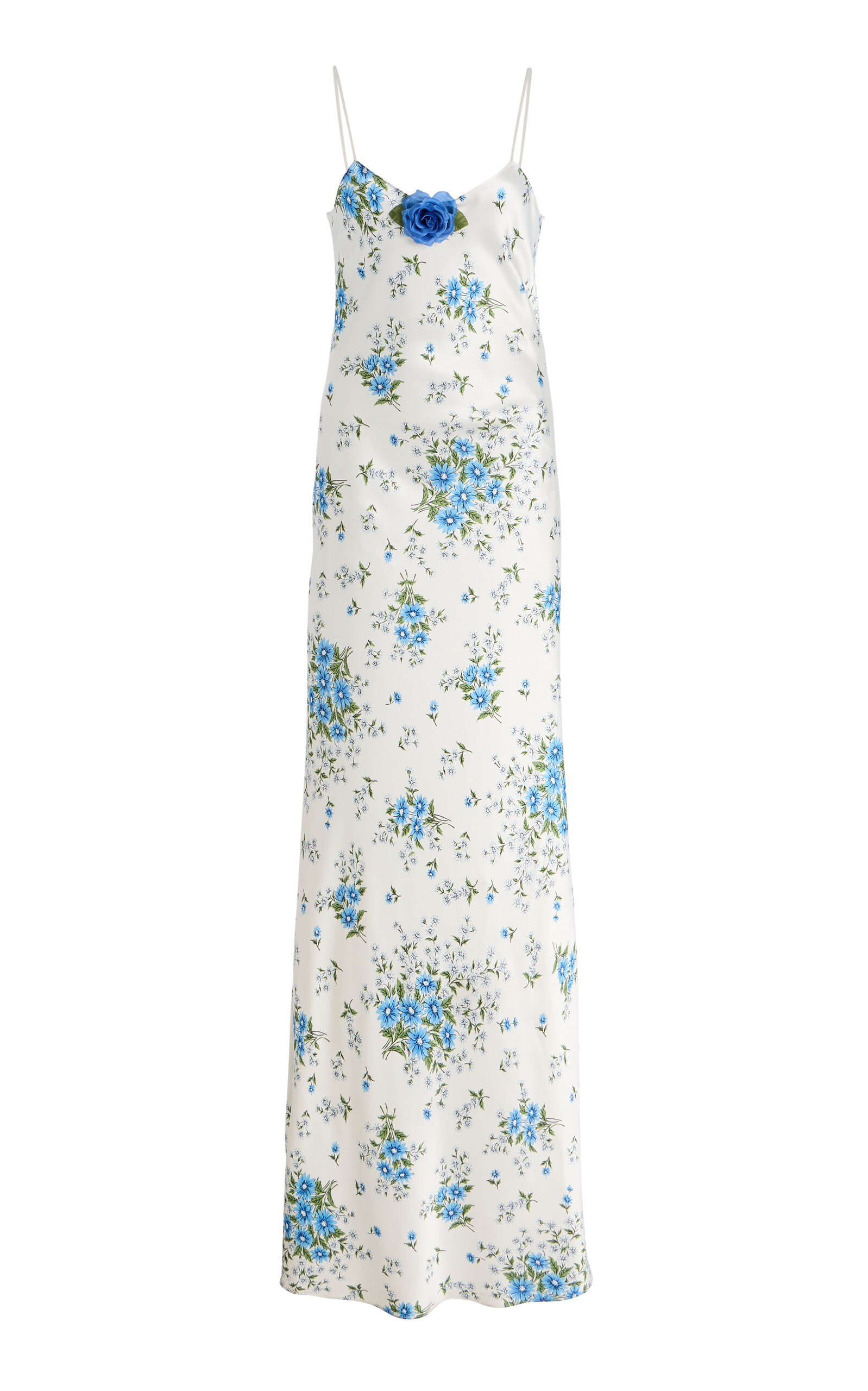 Rodarte Floral-Print Silk Slip Gown