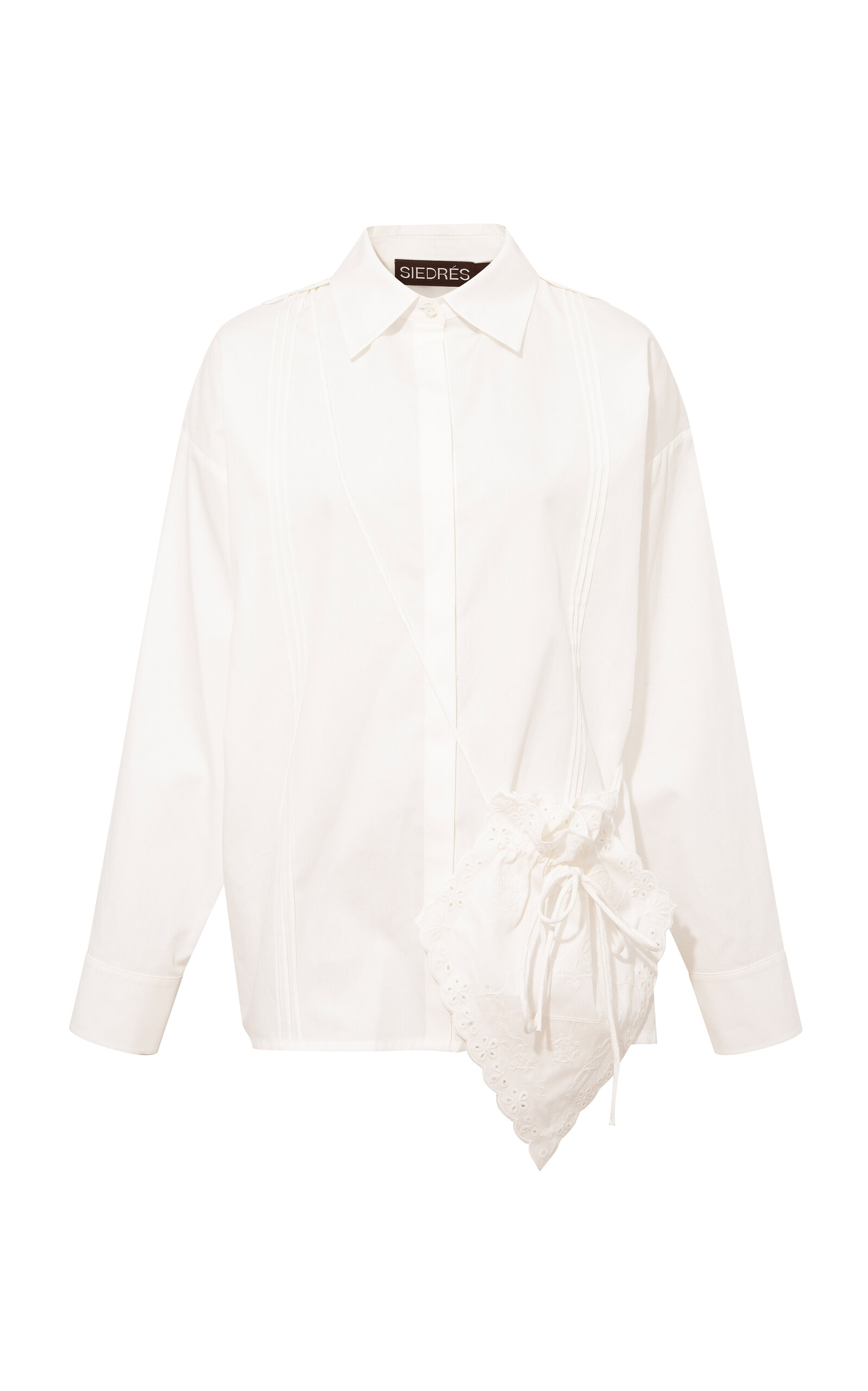 Shop Siedres Arbena Oversized Cotton Shirt In White