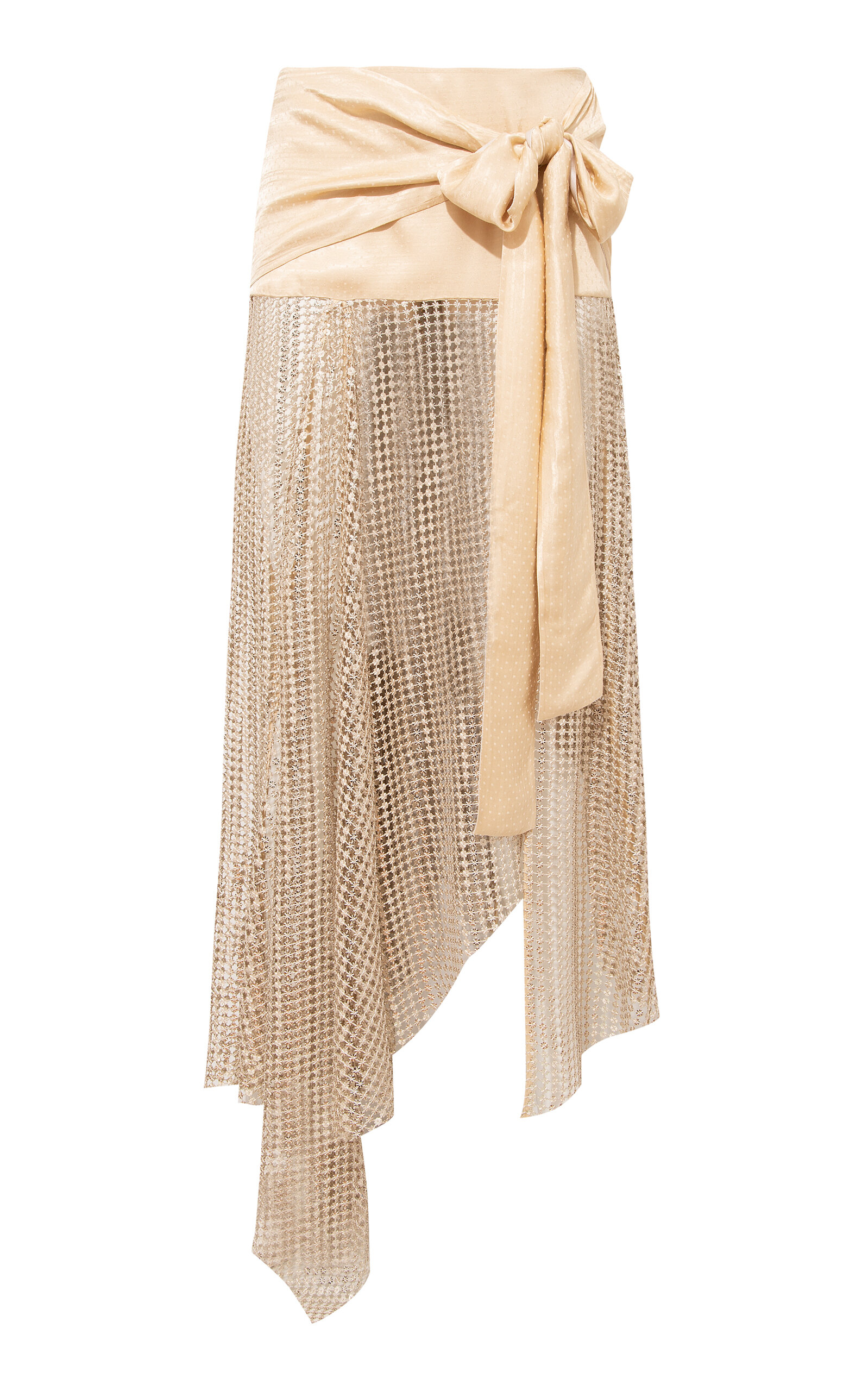 SIEDRÉS Lumier Tie-Front Sequined Midi Skirt