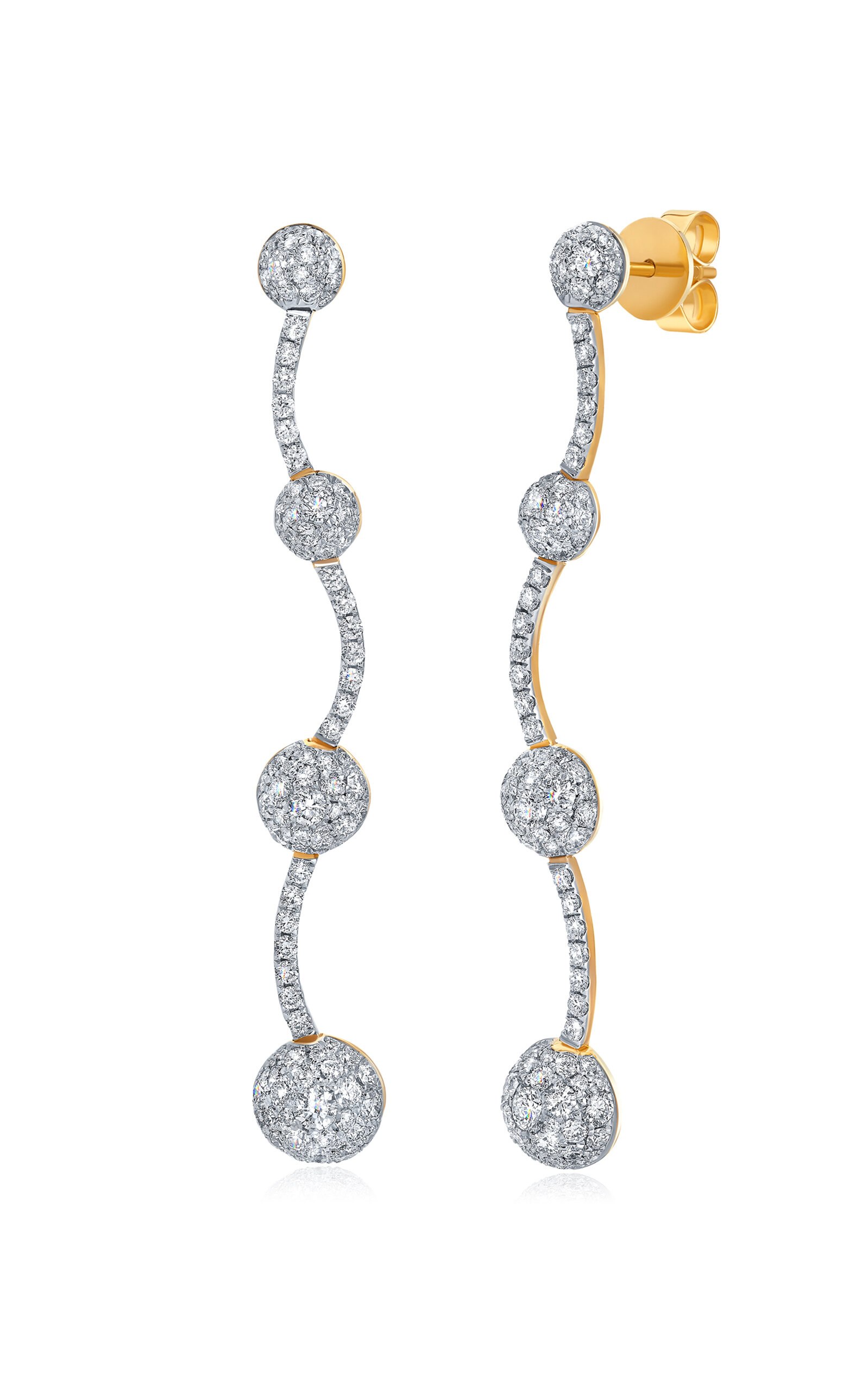 18K Yellow Gold Diamond Bahia Earrings