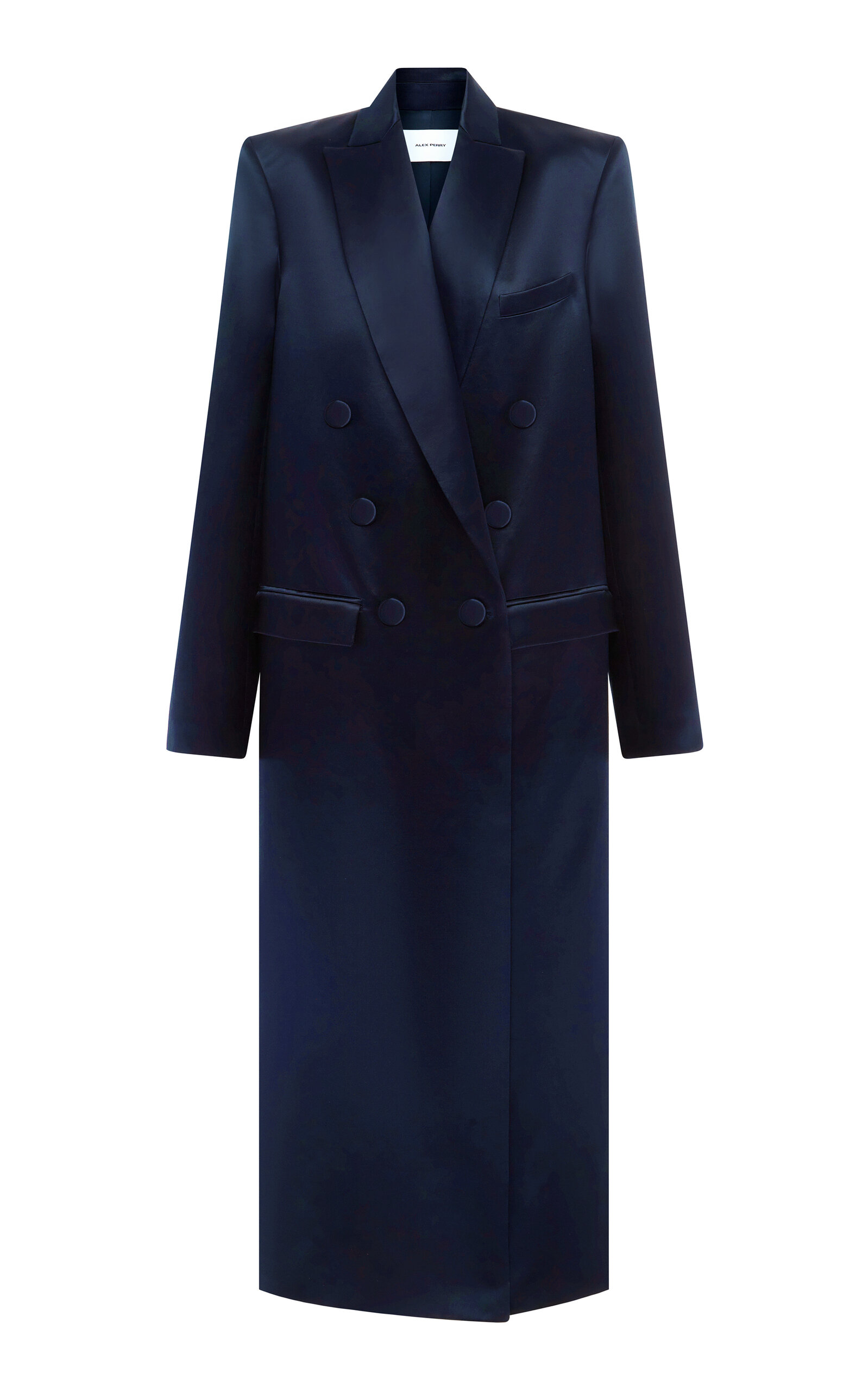 Alex Perry Oversized Duchess Satin Coat - Navy