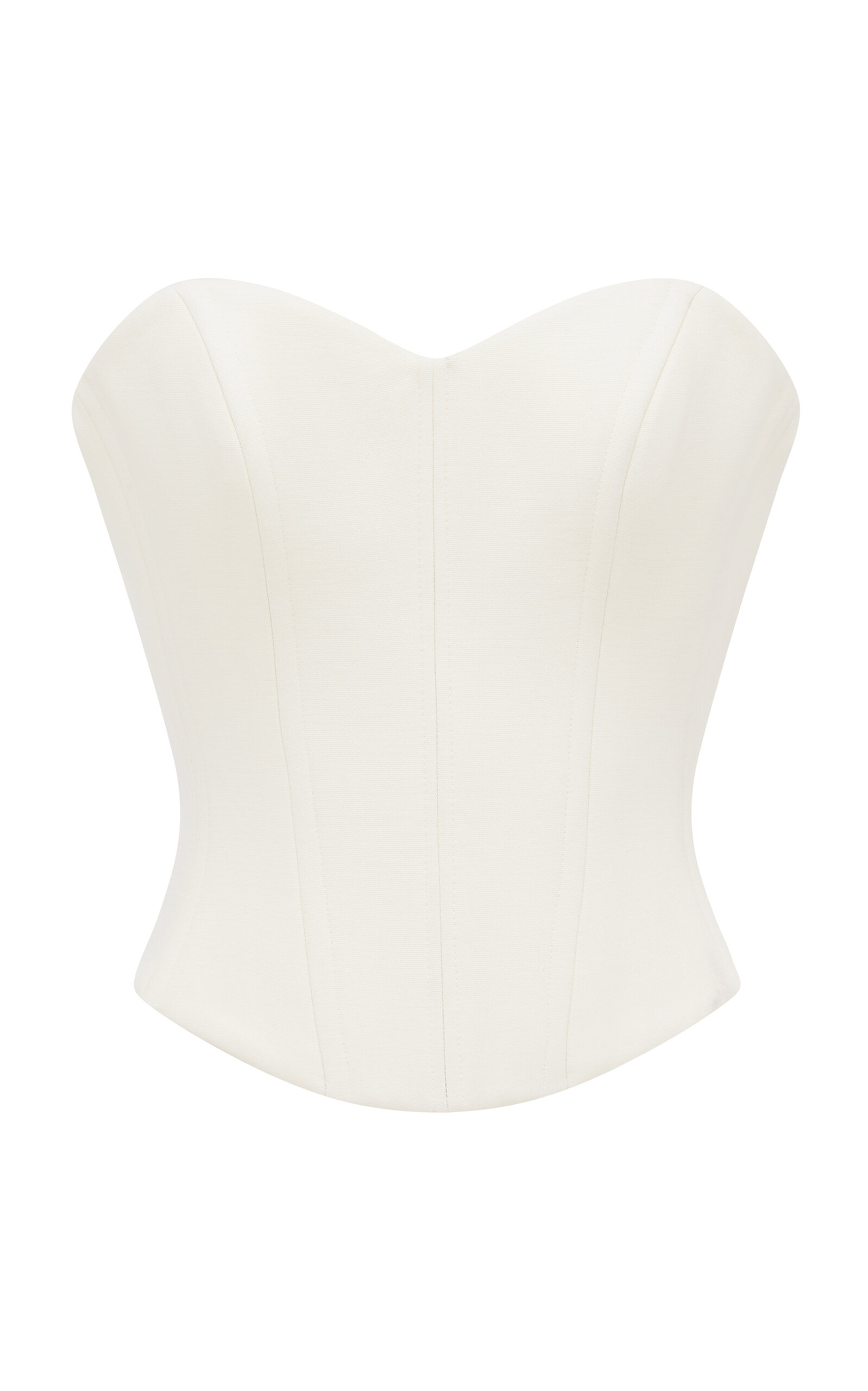 Alex Perry Wool Suiting Corset Top In Off-white
