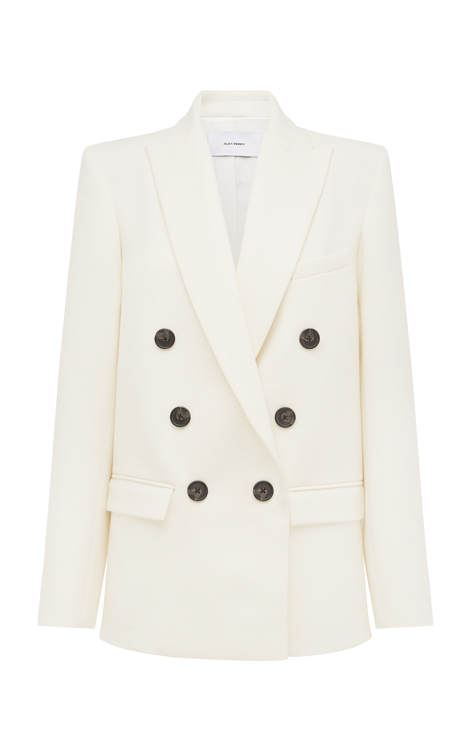 Shop Alex Perry Oversized Wool Suiting Blazer In Off-white
