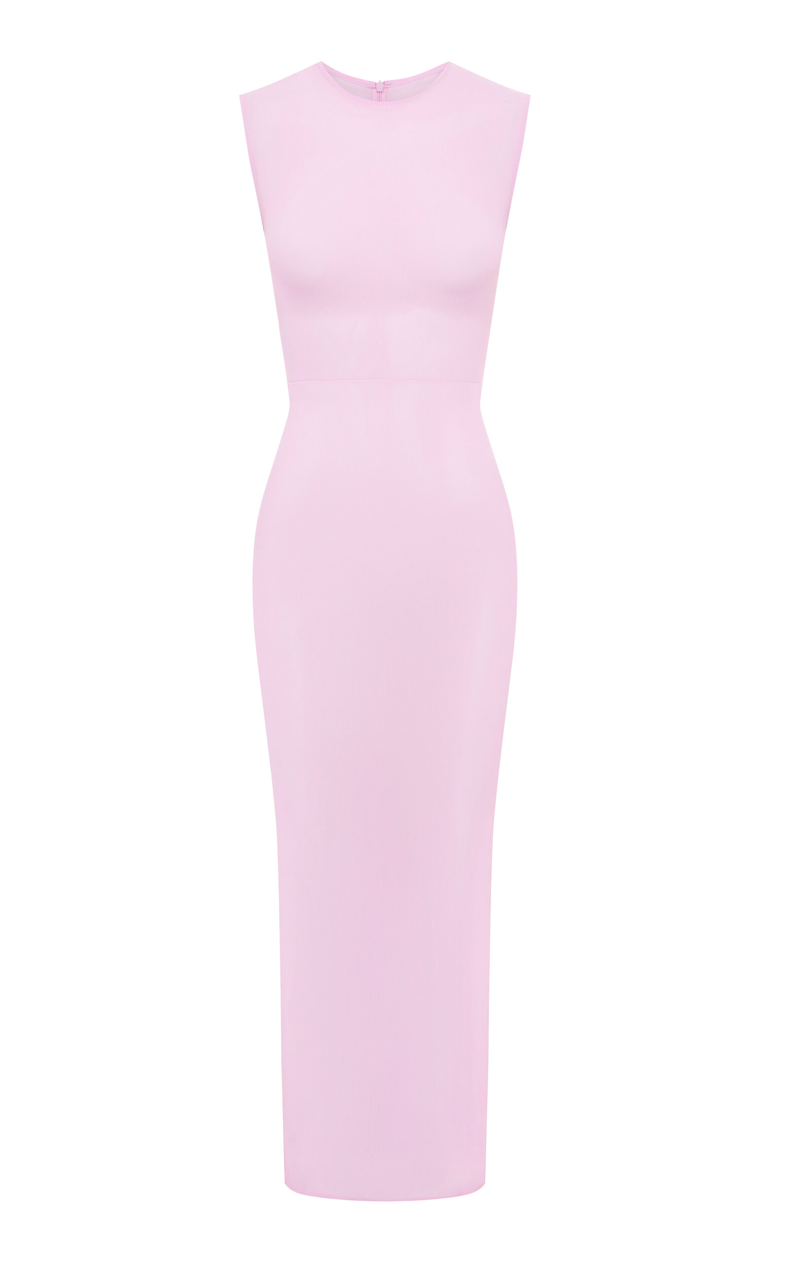 Alex Perry Sleeveless Power Mesh Midi Dress In Light Pink