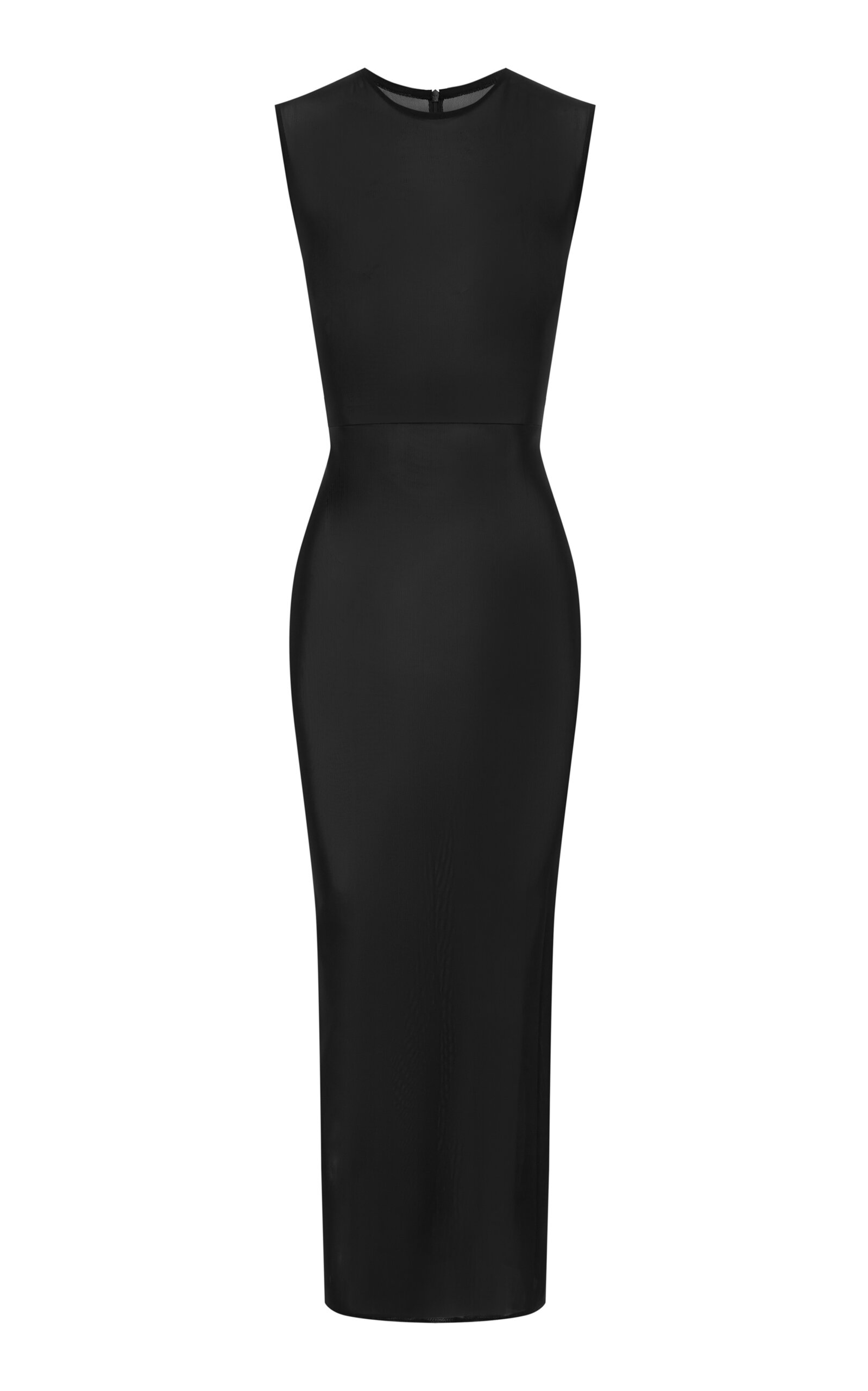 Alex Perry Sleeveless Power Mesh Midi Dress - Black
