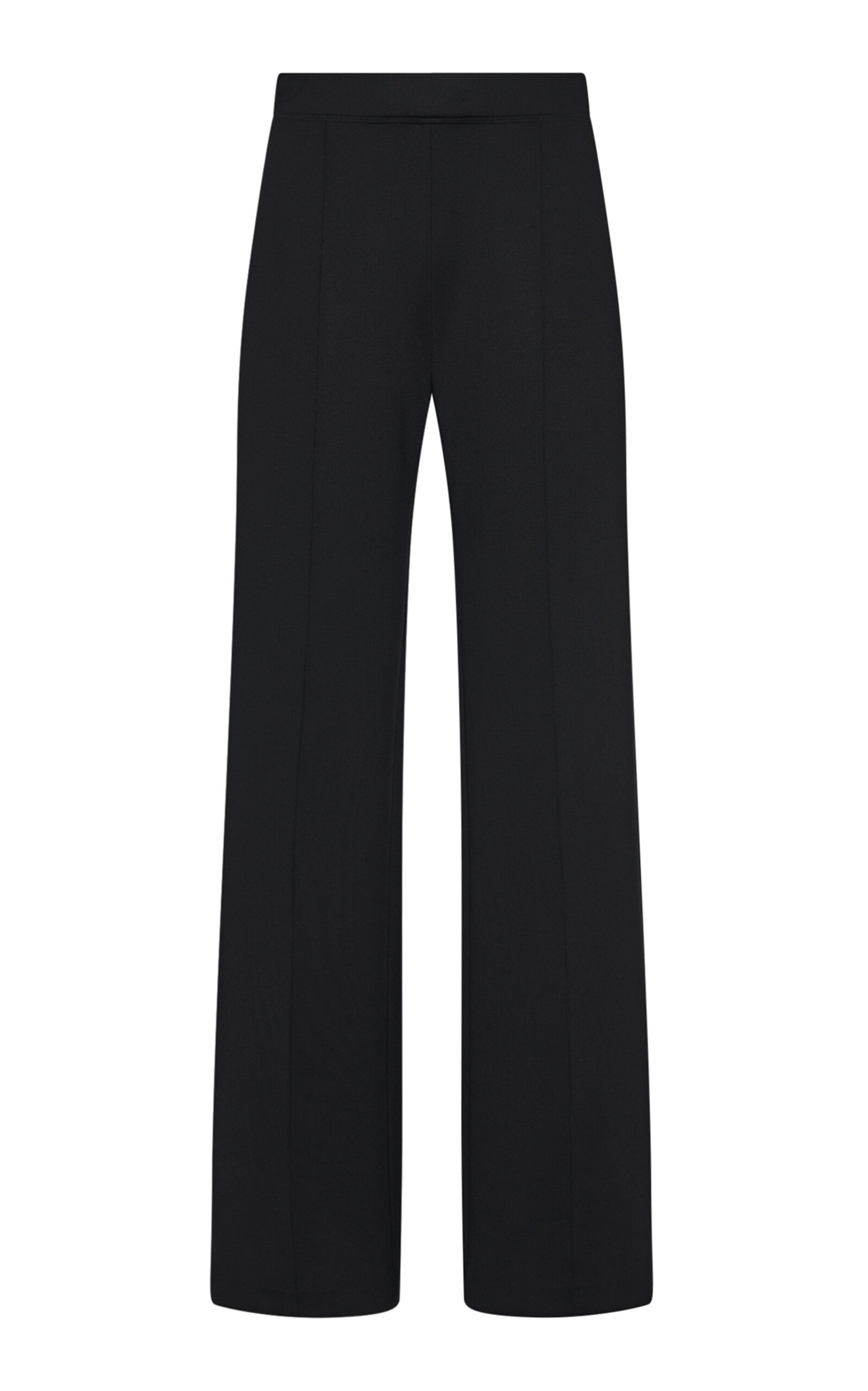 Rosetta Getty Pintucked Scuba-Knit Straight-Leg Pants - Black