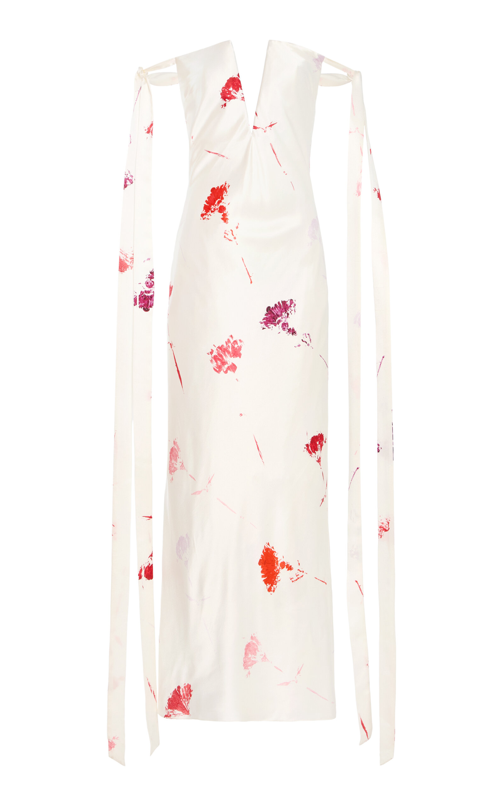 Alejandra Alonso Rojas Off-the-shoulder Silk Maxi Dress In Print