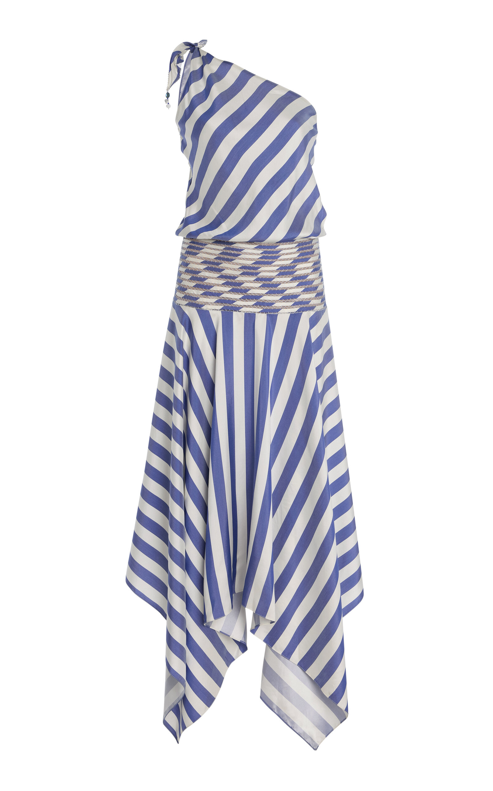 Francesca Miranda Banda Asymmetric Silk Midi Dress - Multi