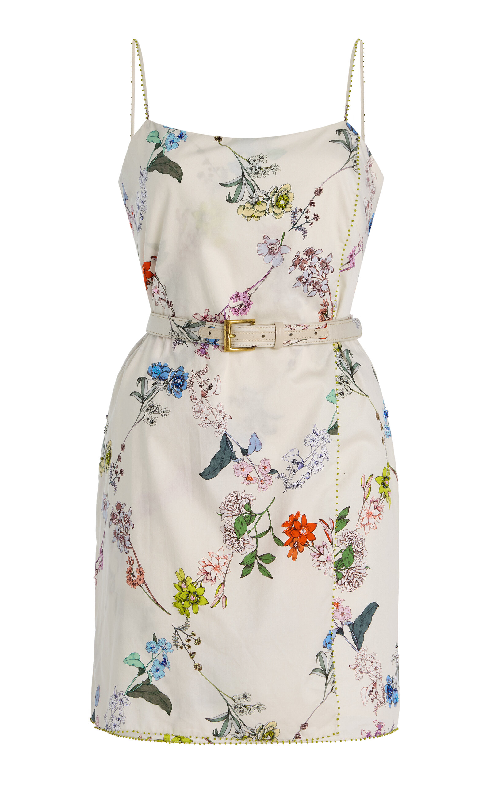 Limone Floral-Embroidered Cotton Mini Dress