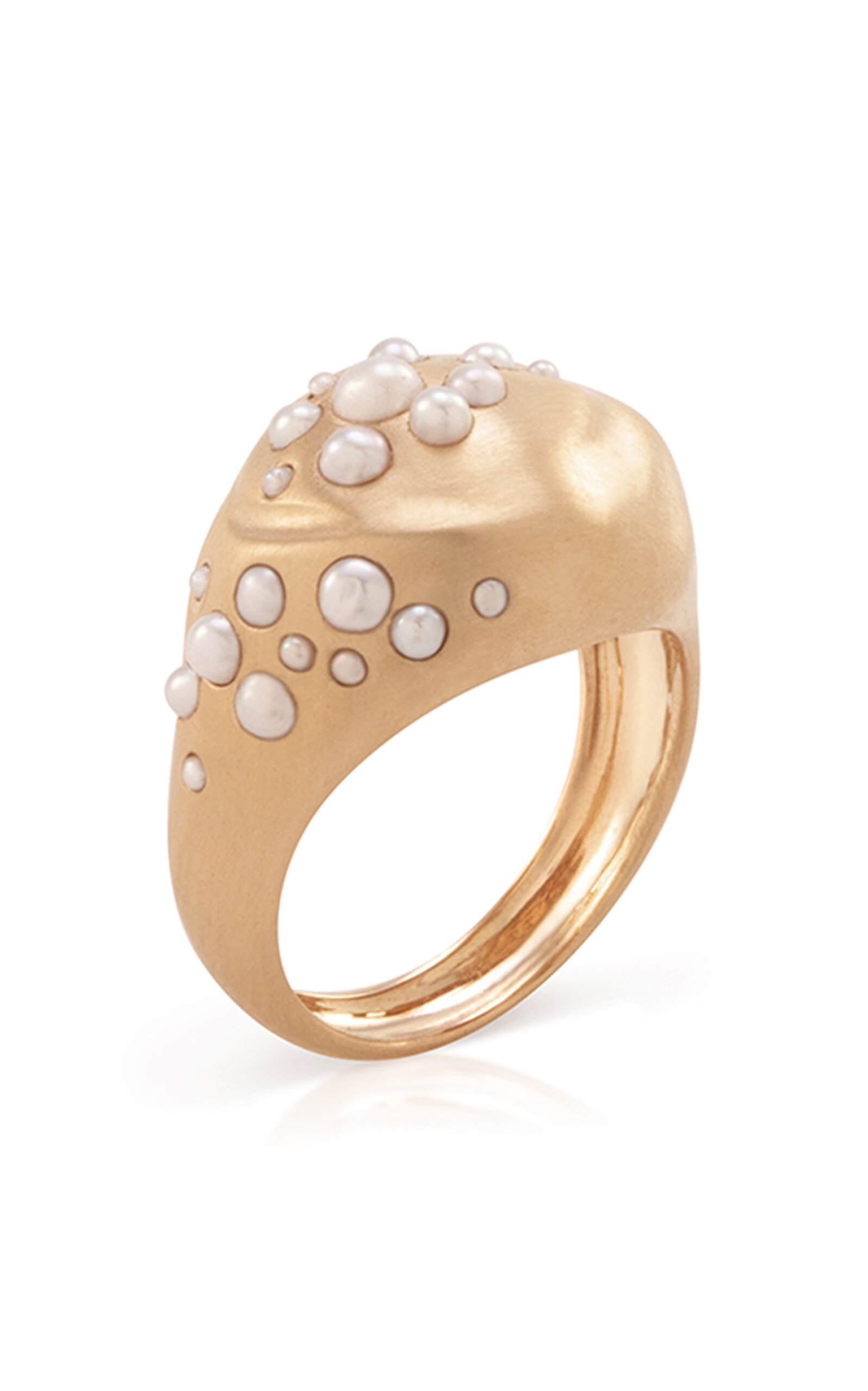 Nada Ghazal 18K Yellow Diamond Pearl Ring - Gold - Moda Operandi - Women's Jewelry And Watches