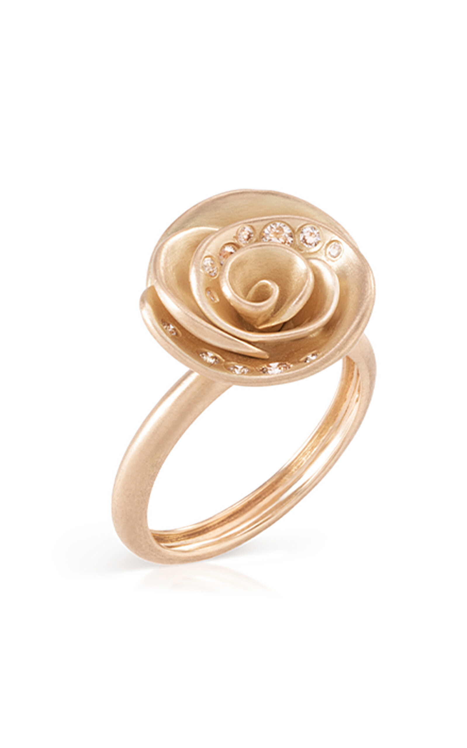 Nada Ghazal Rose Mini 18k Yellow Diamond Ring In Gold