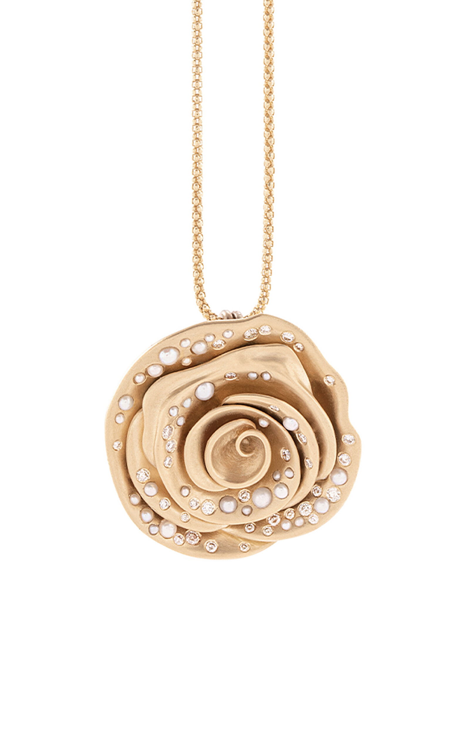 Nada Ghazal Rose Medium 18K Yellow Diamond Pearl Necklace - Gold - OS - Moda Operandi