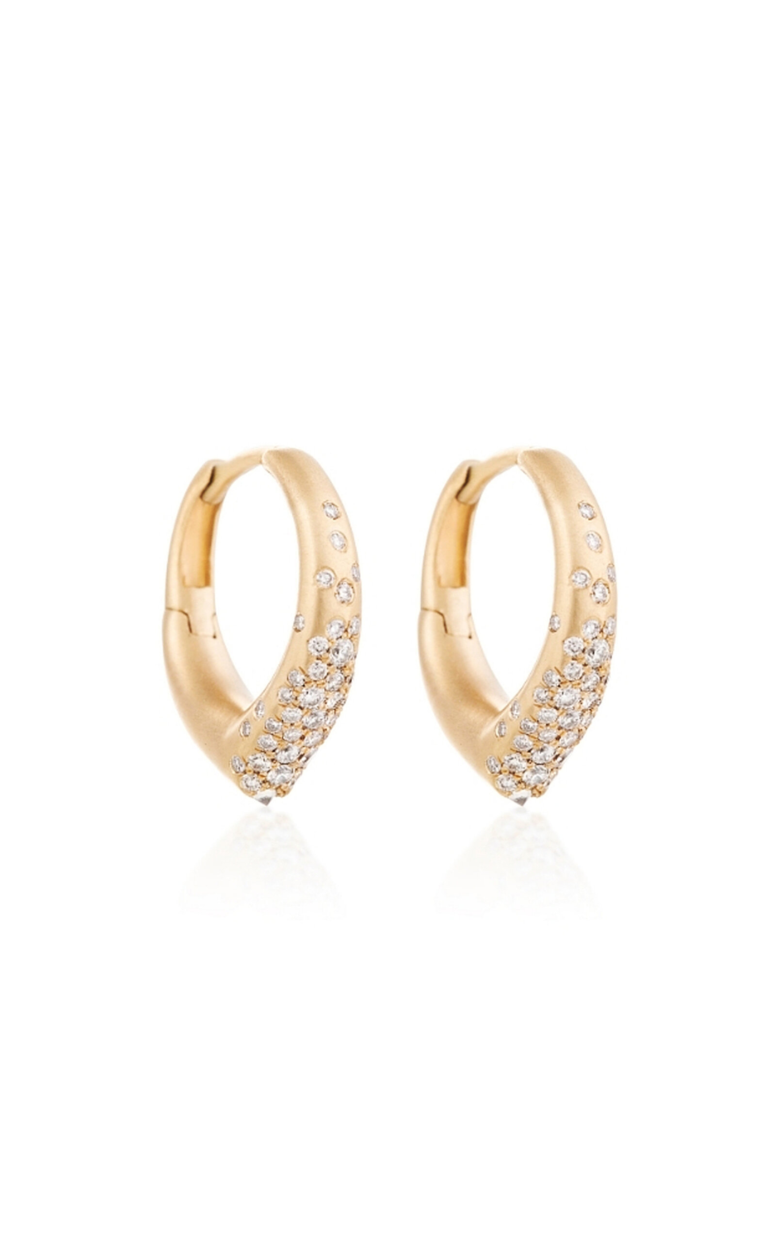 Nada Ghazal The Arch Power Hoop 18K Yellow Diamond Earrings - Gold - OS - Moda Operandi