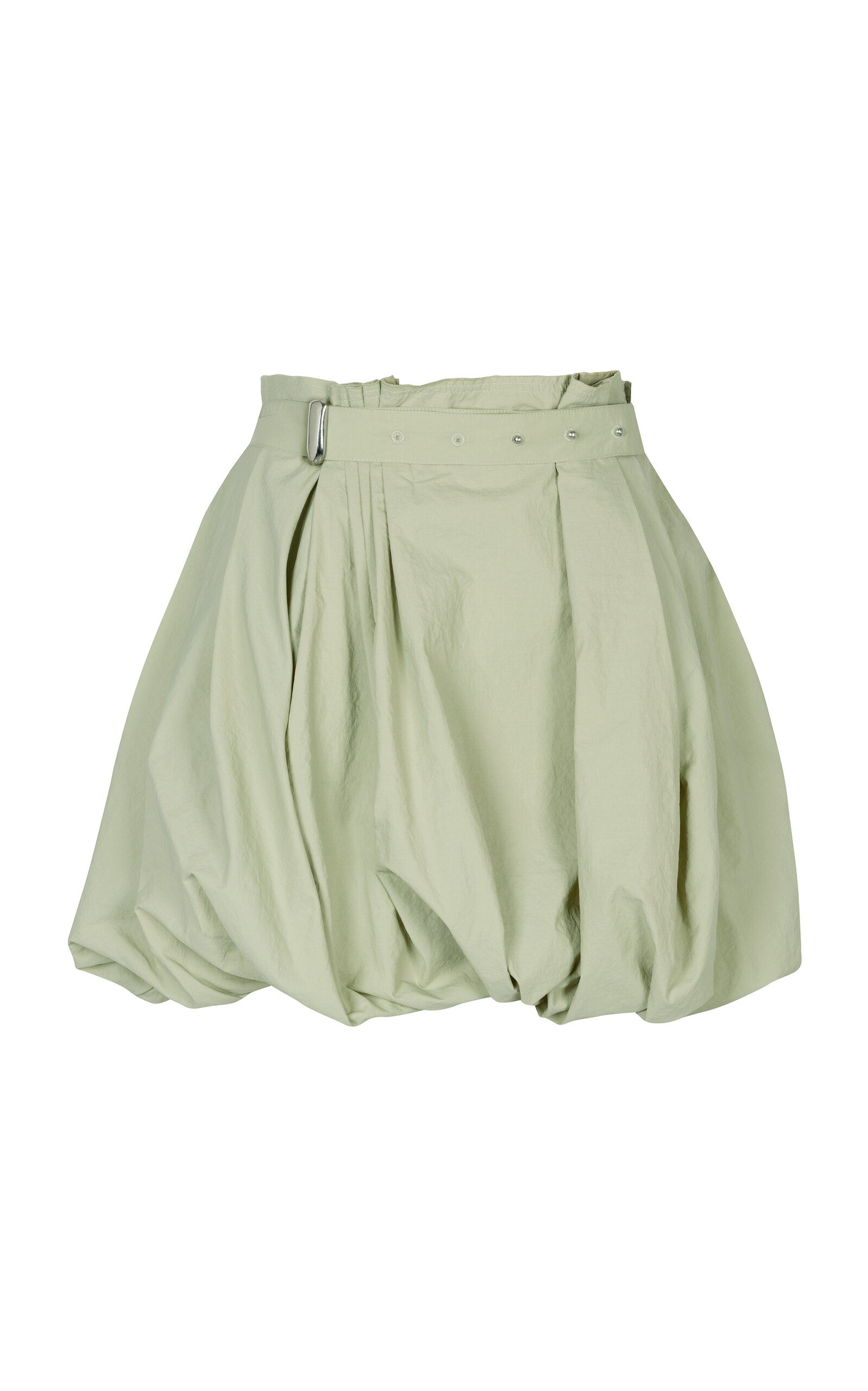 Volume Belted Cotton Skirt