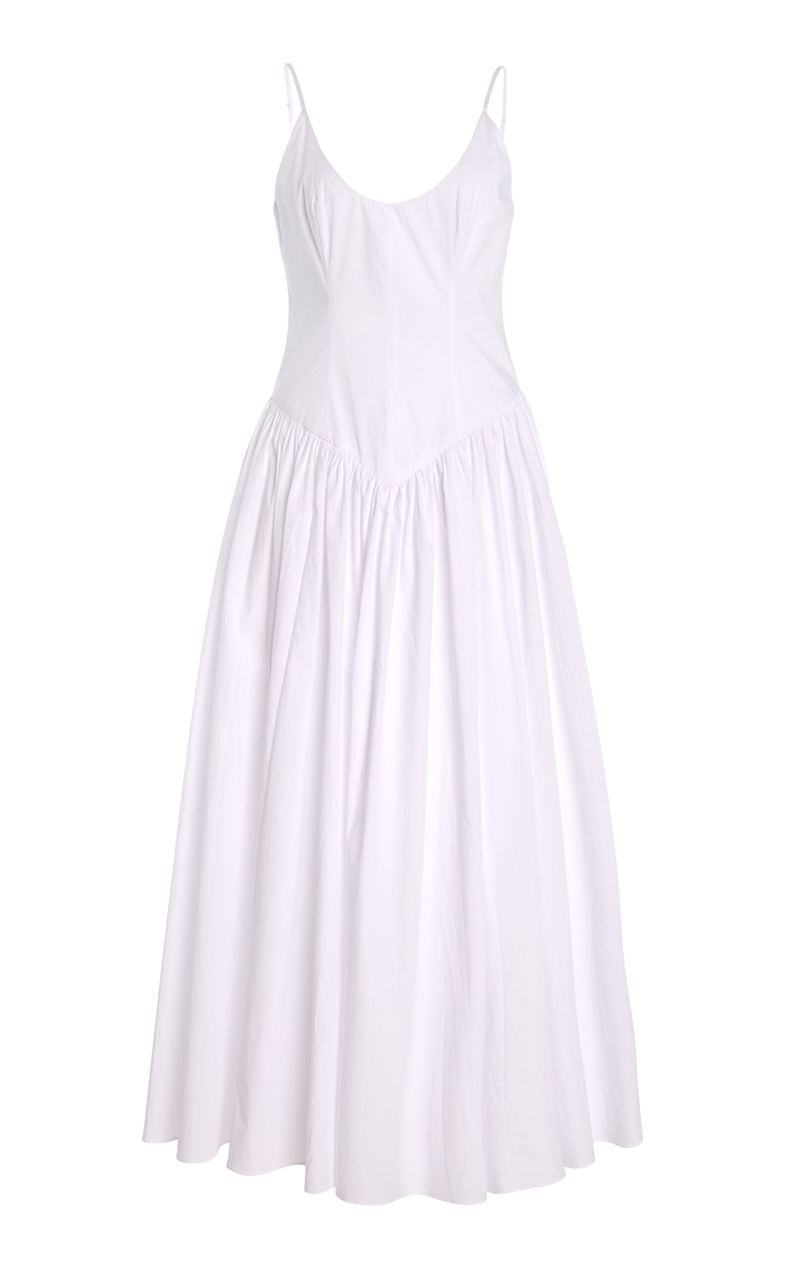 STAUD Dena Cotton Dress - White
