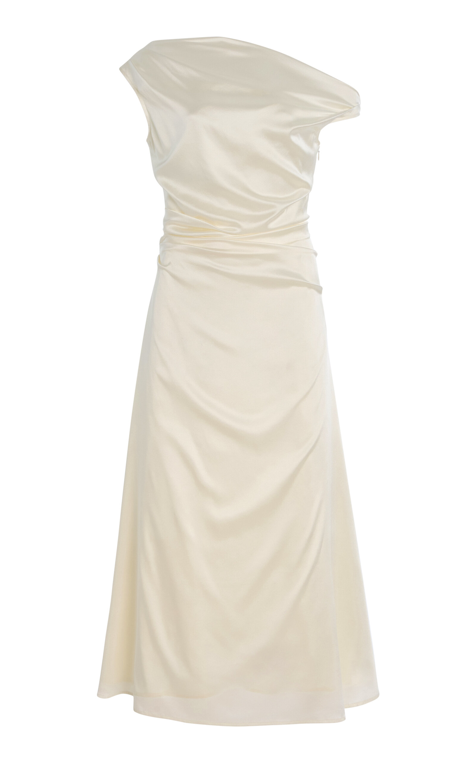 Staud Maxi Phare Cotton Poplin Maxi Dress In Ivory