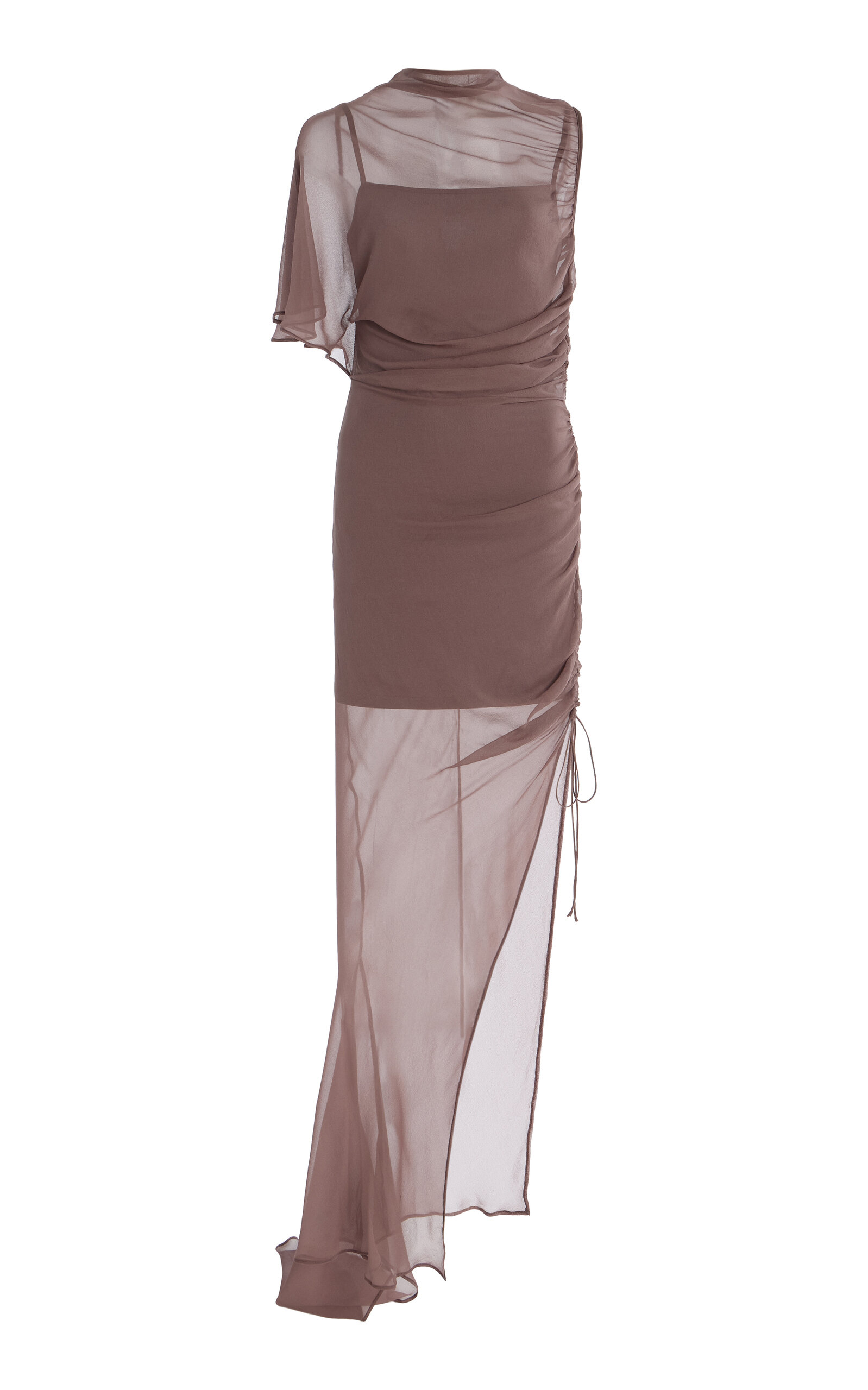 De La Vali Asymmetric Silk-Chiffon Maxi Dress - Women's Clothing