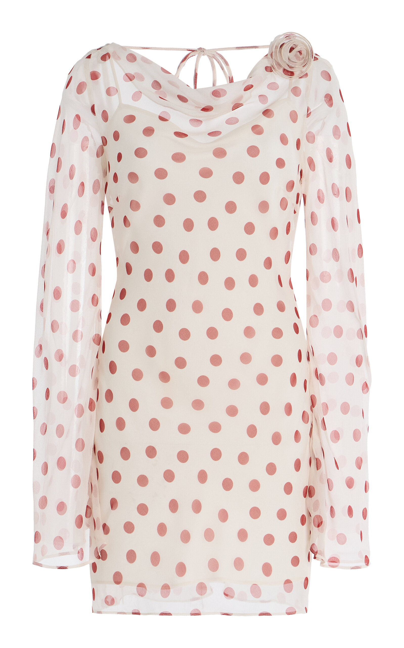 De La Vali Gracia Polka-Dot Silk-Chiffon Mini Dress - Print