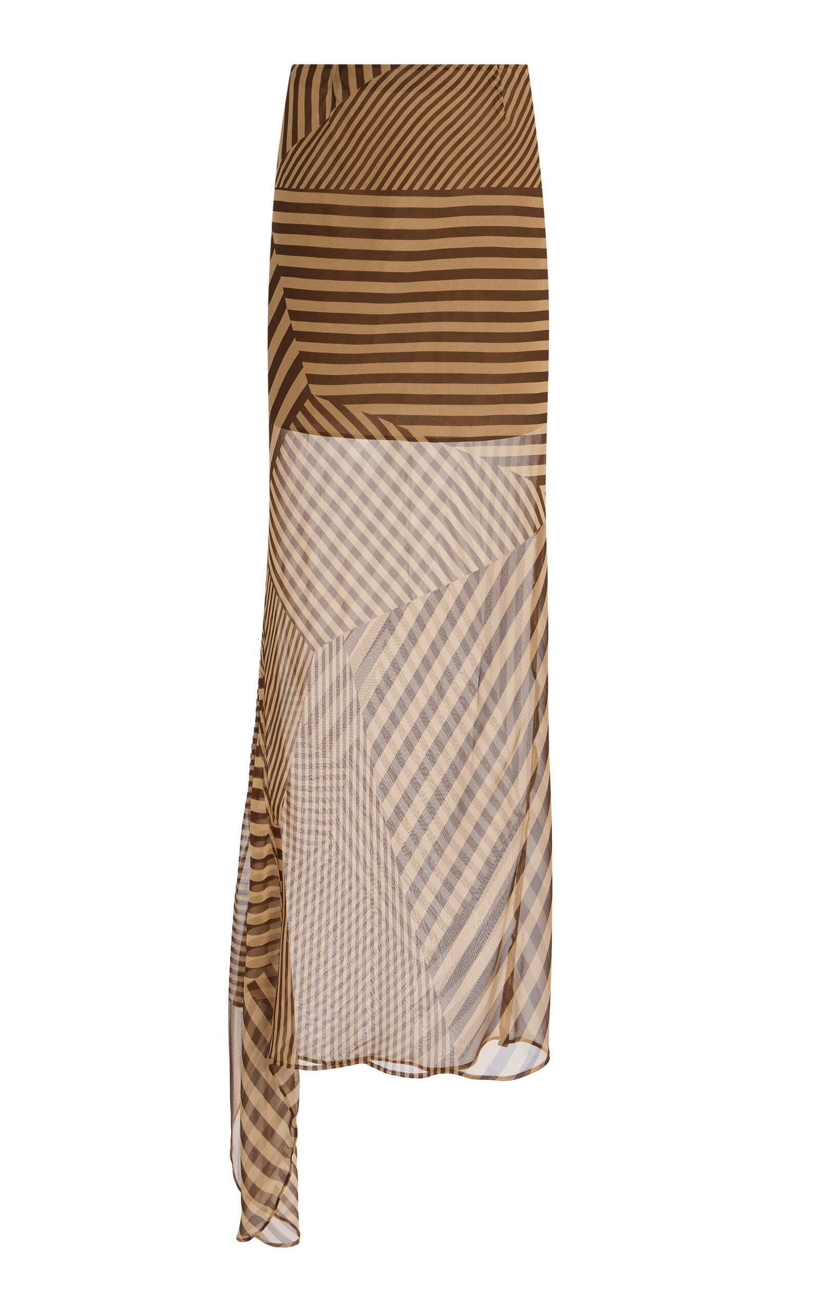 Diosa Striped Silk-Chiffon Skirt