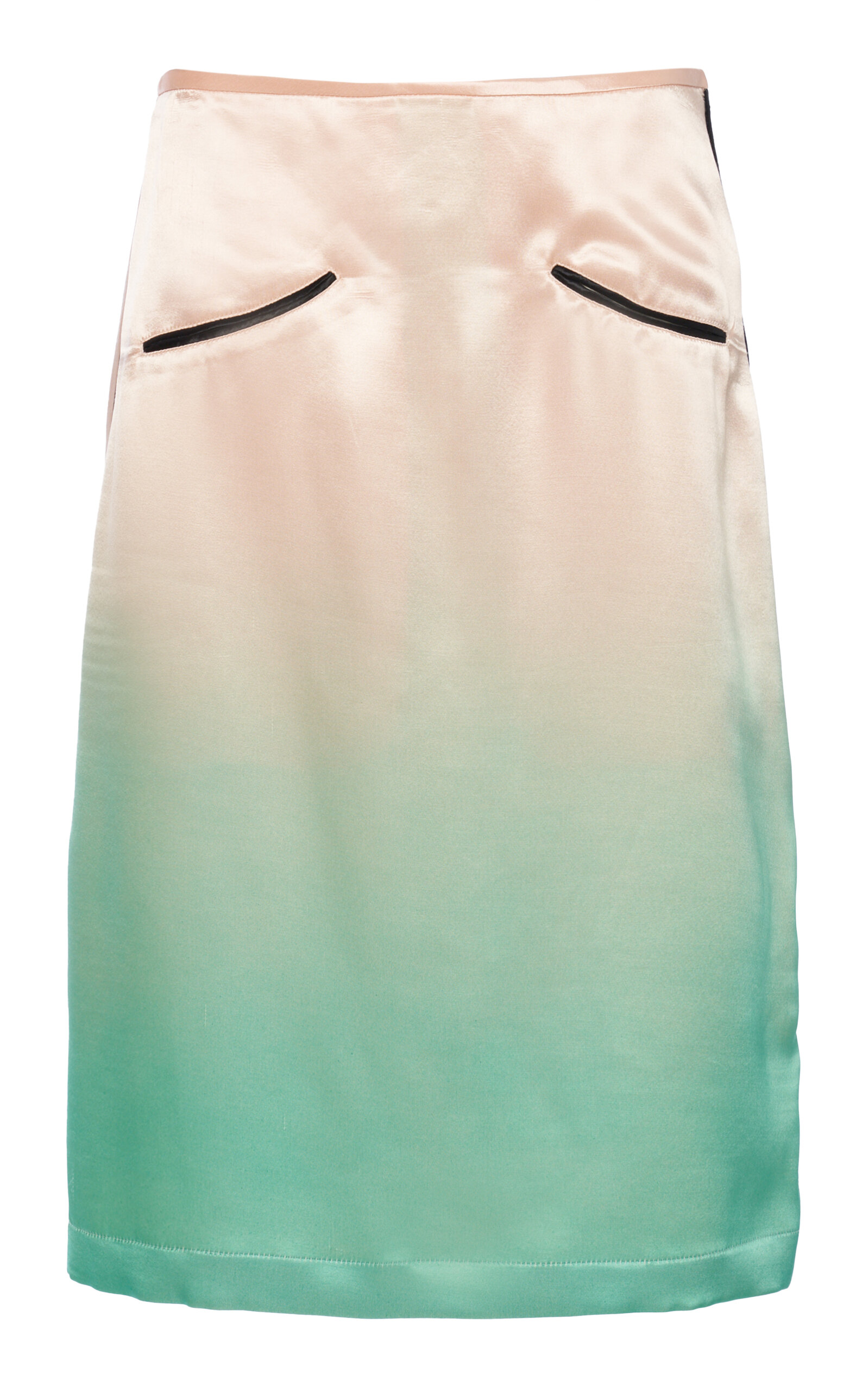Jil Sander Ombré Satin Midi Skirt In Pink