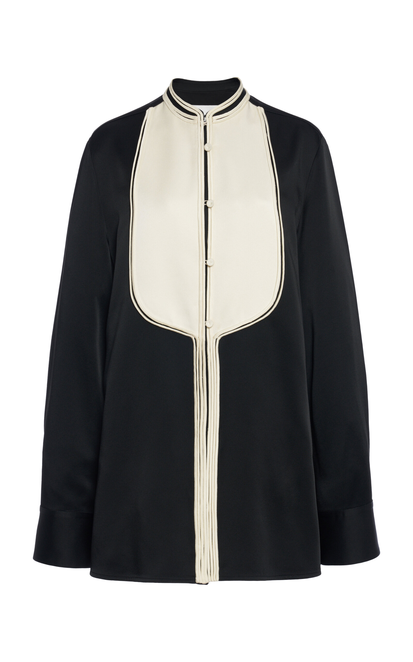 Jil Sander Bib-Detailed Satin Shirt