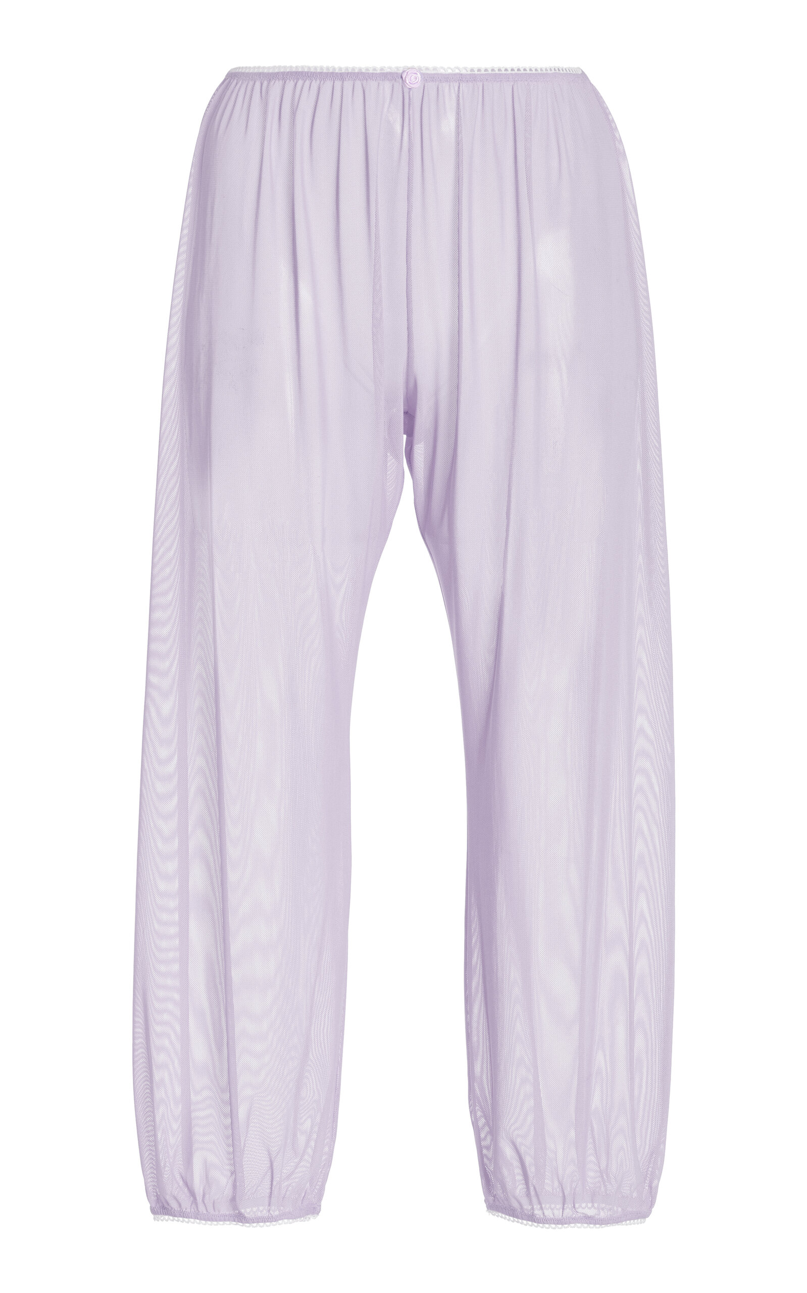 COLLEEN ALLEN Layered Stretch-Tulle Capri Pants - Light Blue