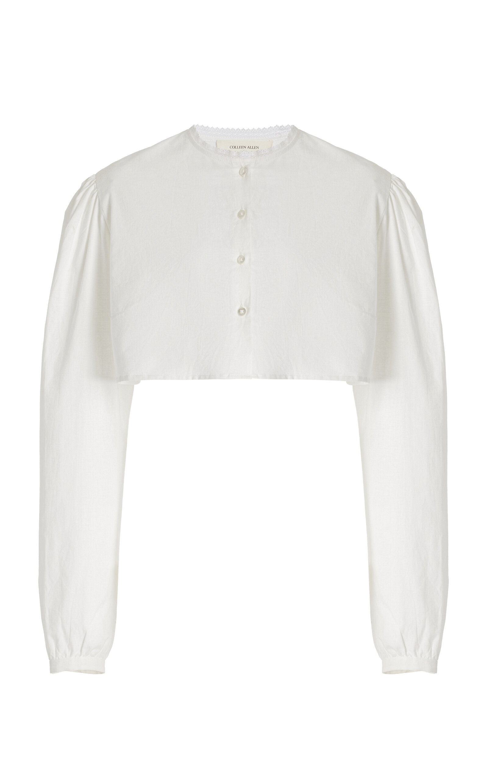COLLEEN ALLEN Cotton-Poplin Cropped Top
