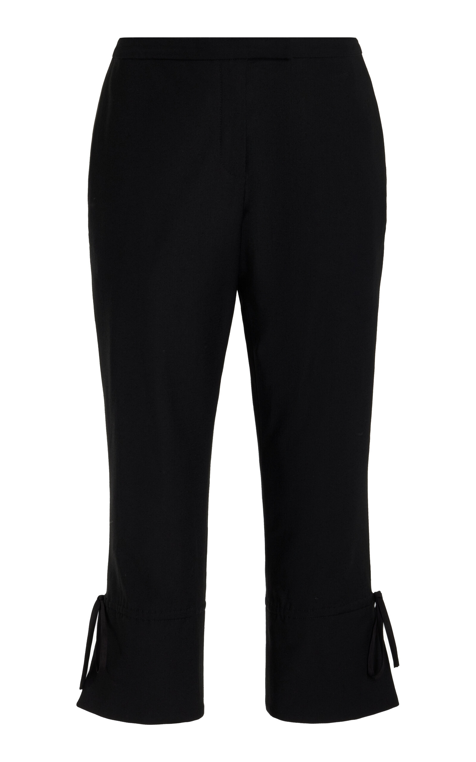 COLLEEN ALLEN Tie-Detailed Stretch-Crepe Capri Pants - Black