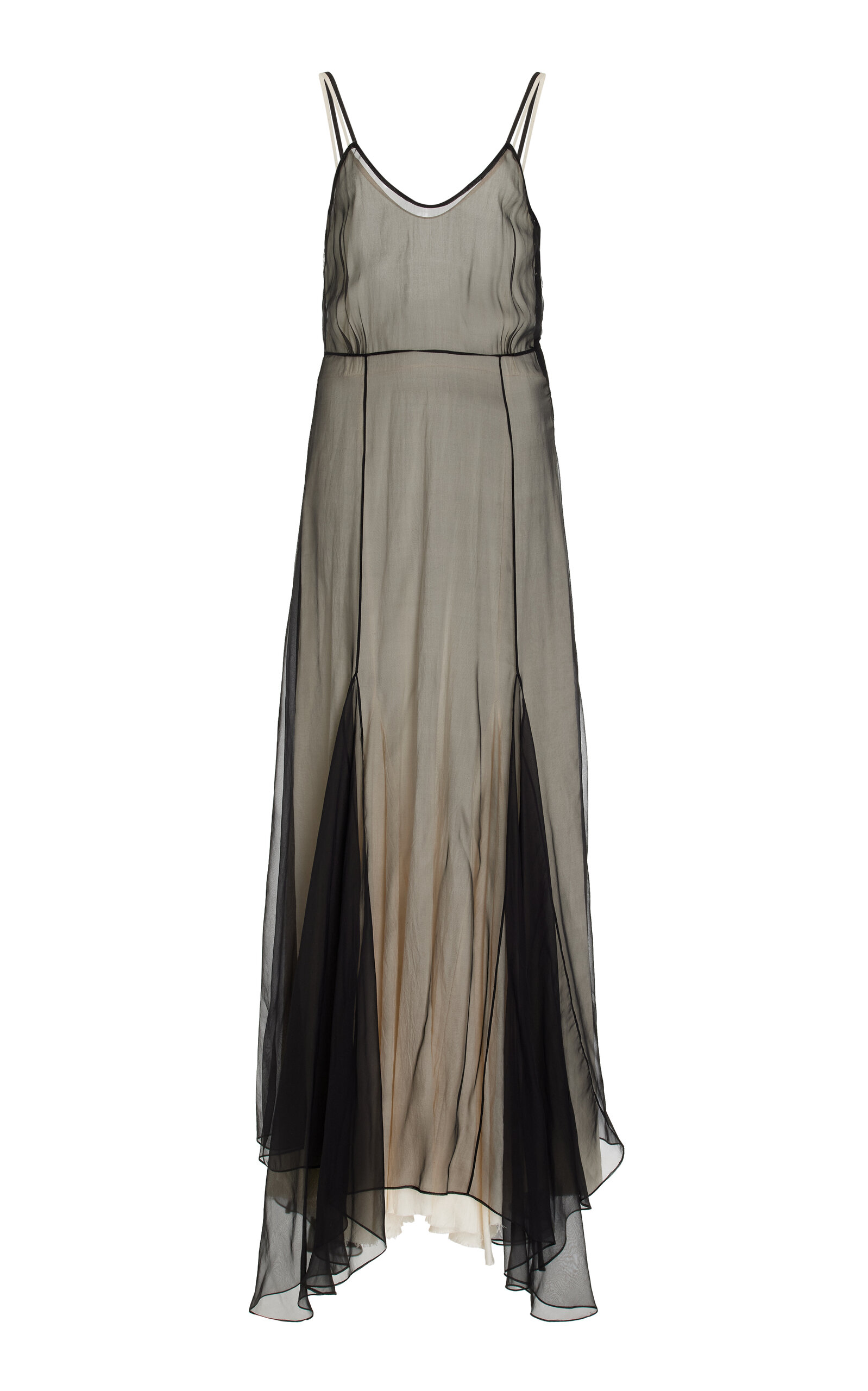 COLLEEN ALLEN Silk Chiffon Godet Dress - Women's Clothing