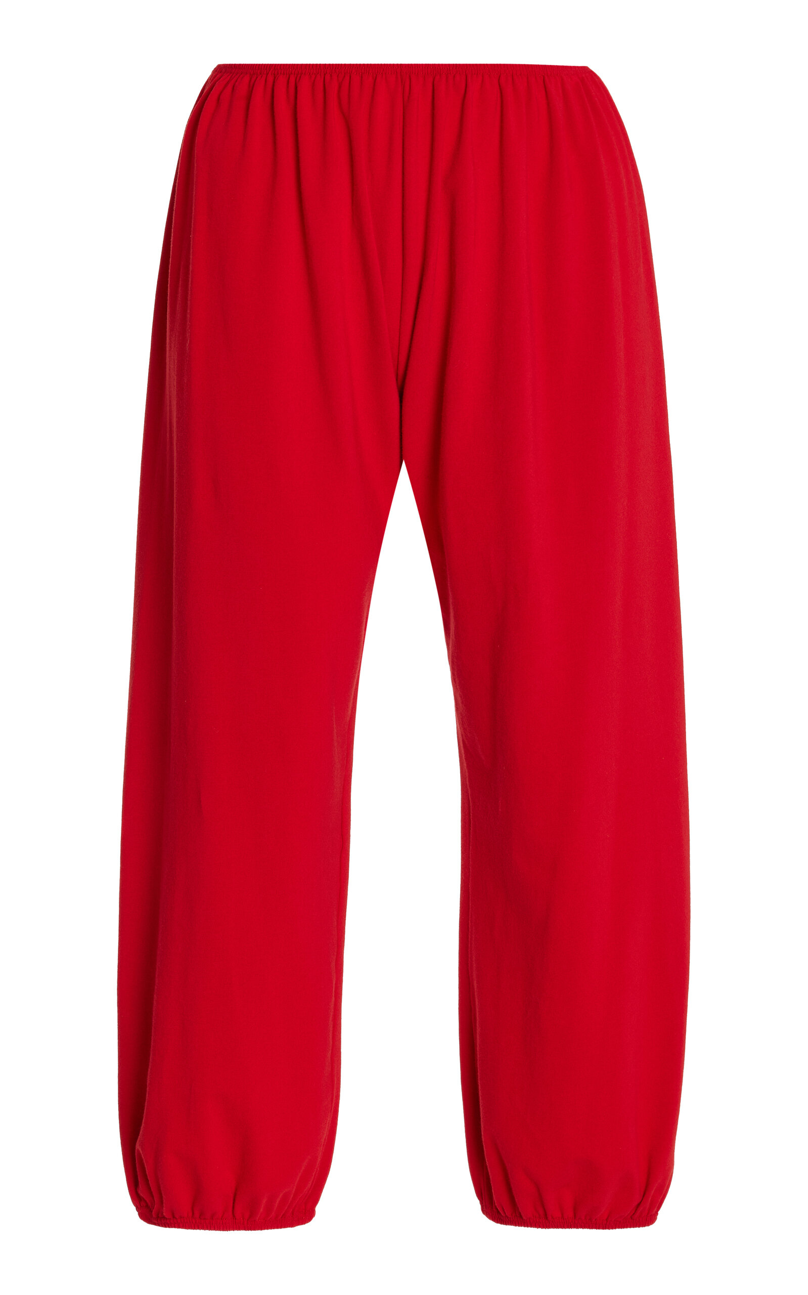 COLLEEN ALLEN Gathered Cotton-Jersey Cropped Pants
